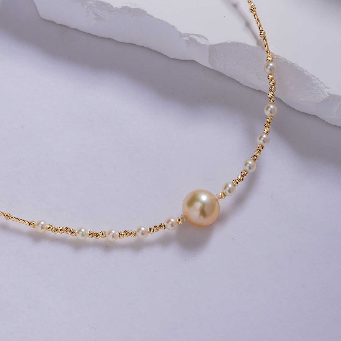18K Solid Gold Saltwater Pearl Bracelet KB00019 | Elegant Women's Jewelry Gift for Wedding, Anniversary & Special Occasions | Perfect for Bridal, Party & Formal Events