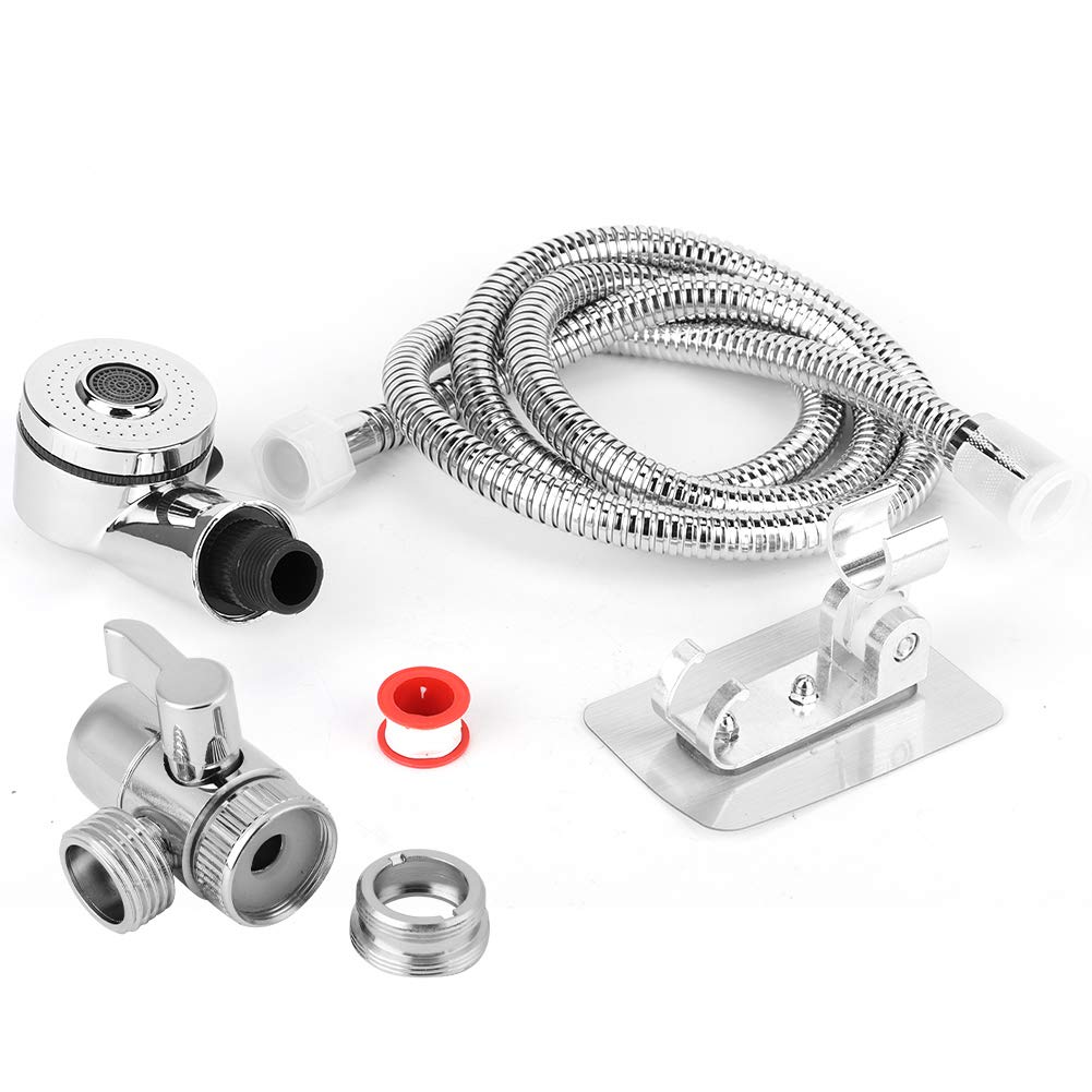 Handheld Shower Head & Sink Faucet Sprayer Kit - Hair Washing Hose Attachment with Faucet Adapter for Bathroom & Kitchen Sink | Perfect for Washing Hair, Pets, Dishes & Cleaning