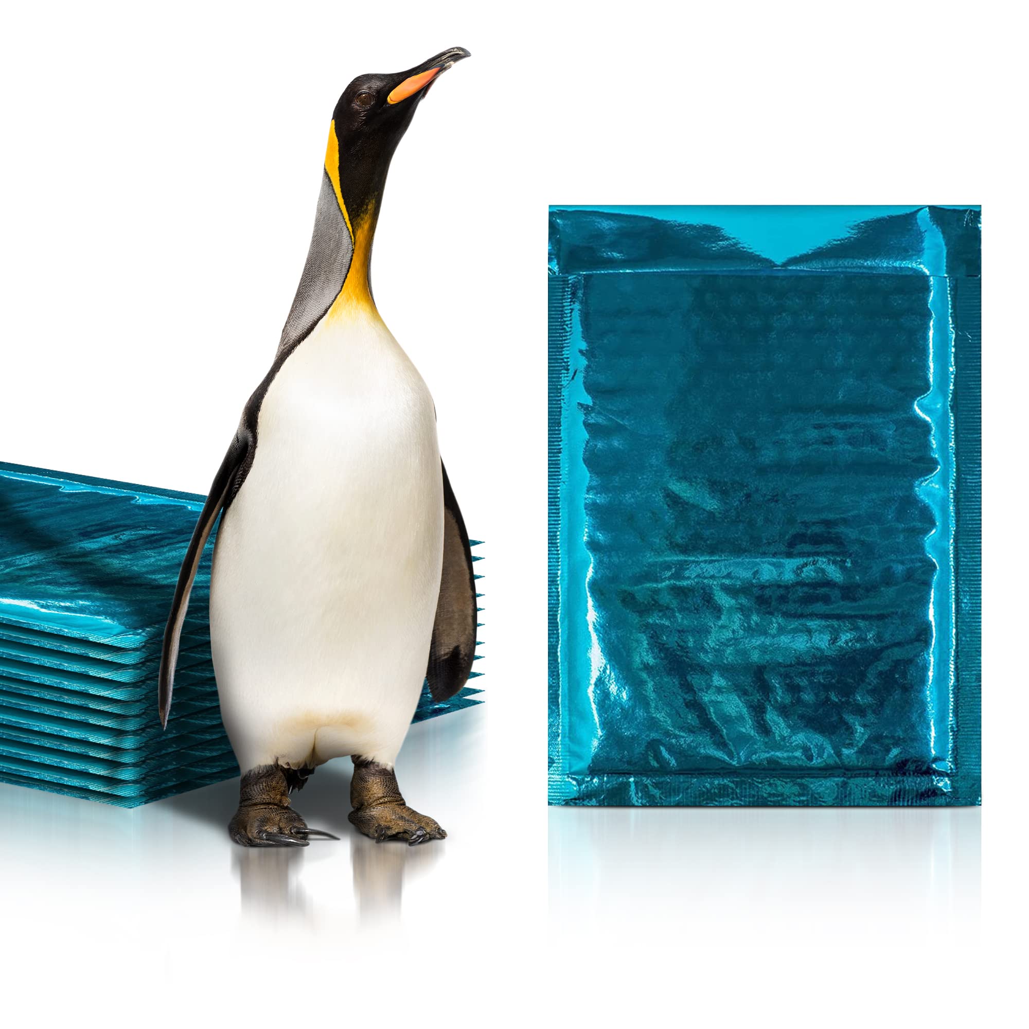 Amiff 7.25 x 11 Inch Teal Bubble Mailers - Pack of 200 Padded Envelopes with Peel & Seal, Glamour Metallic Foil for Secure Shipping & Mailing - Perfect for Ecommerce, Small Business Packaging & Online Store Shipments