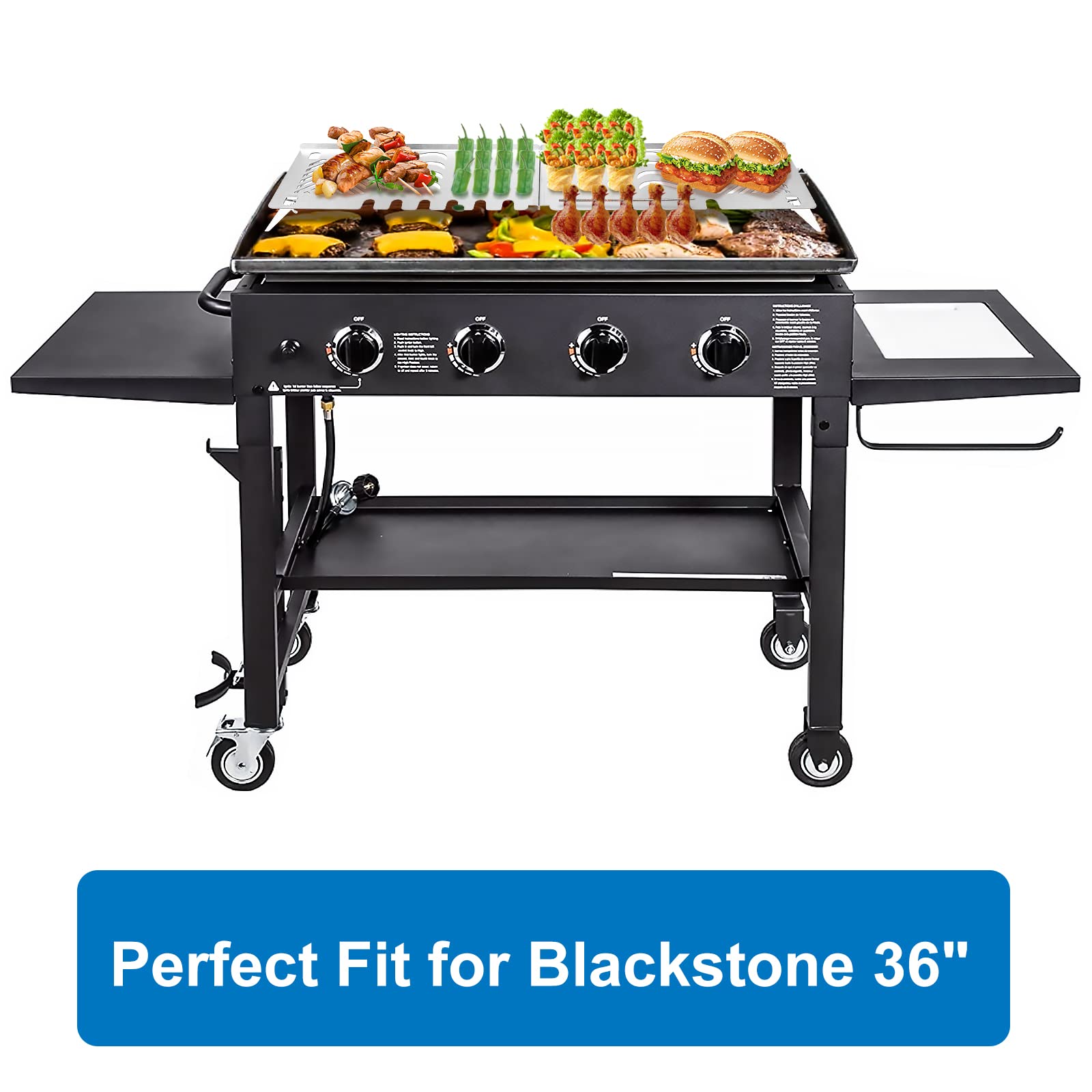 Stainless Steel Warming Rack for Blackstone 36 Inch Griddle - Compatible with 1554 & 1825 Models (With/Without Hood) - Heavy Duty Grill Accessory for Chicken, Burgers & More - Perfect for Backyard BBQs, Tailgating & Outdoor Cooking
