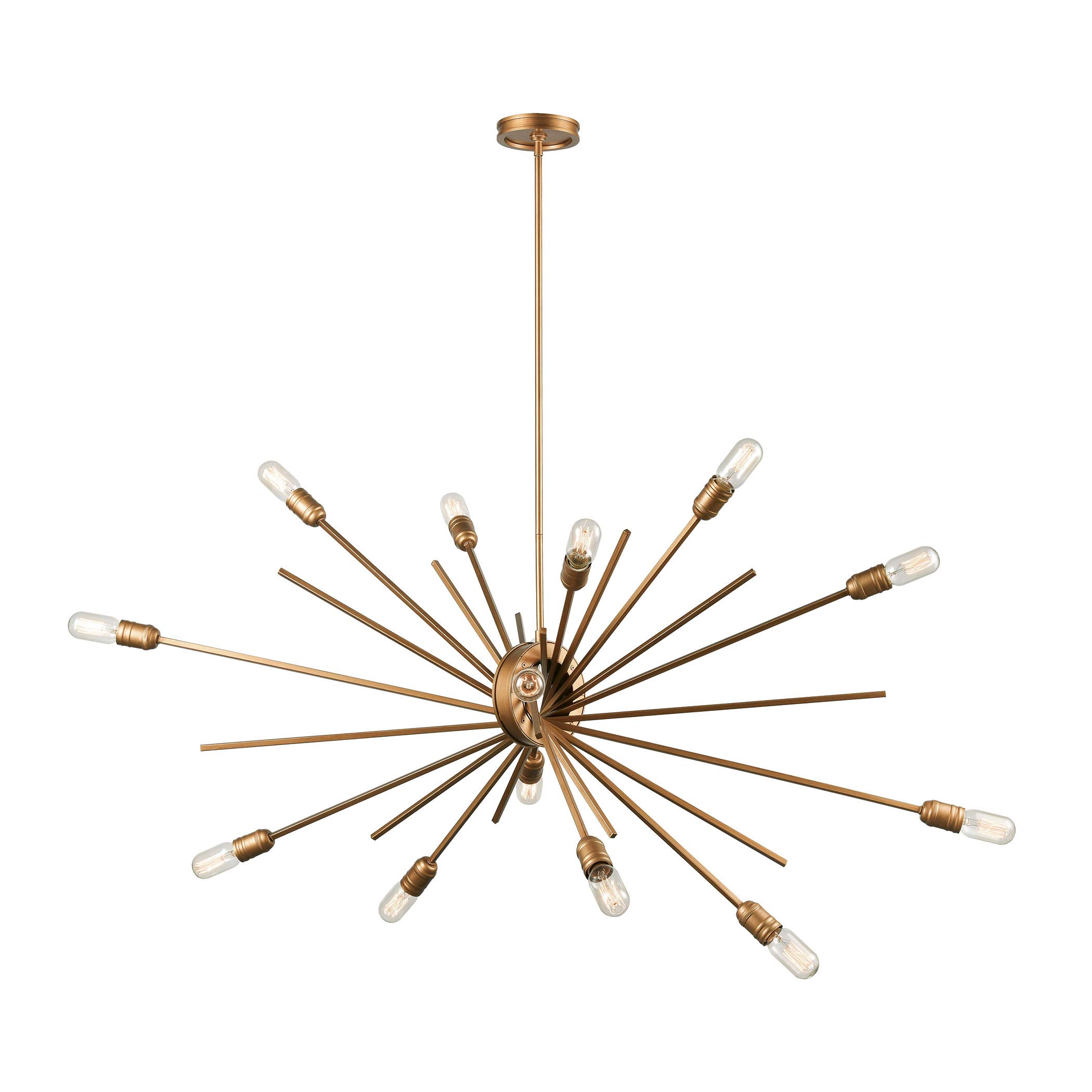 Xenia 14-Light Matte Gold Island Light Fixture - Modern Kitchen Pendant Lighting for Dining Room & Breakfast Bar