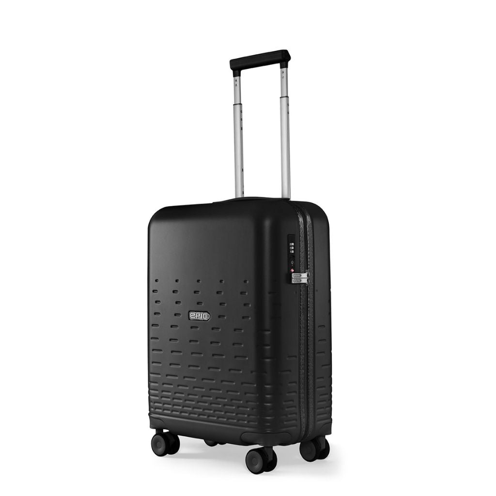 Epic Spin 55cm Lightweight Carry-On Luggage - Matte Black Suitcase for Travel, Business Trips & Weekend Getaways