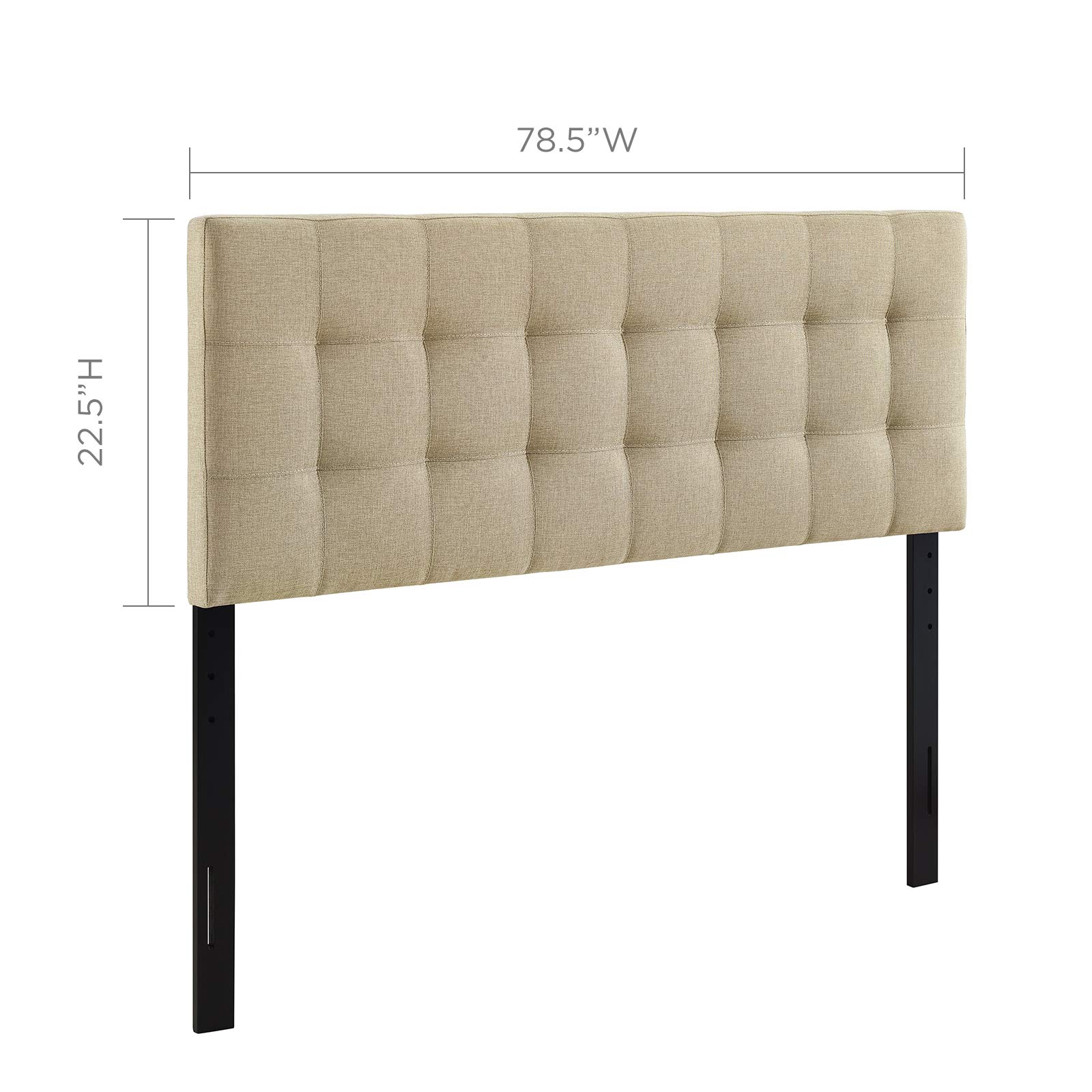 Modway Lily Tufted Linen Fabric Upholstered King Size Headboard in Beige - Luxurious Bedroom Decor for Modern Master Suites & Guest Rooms