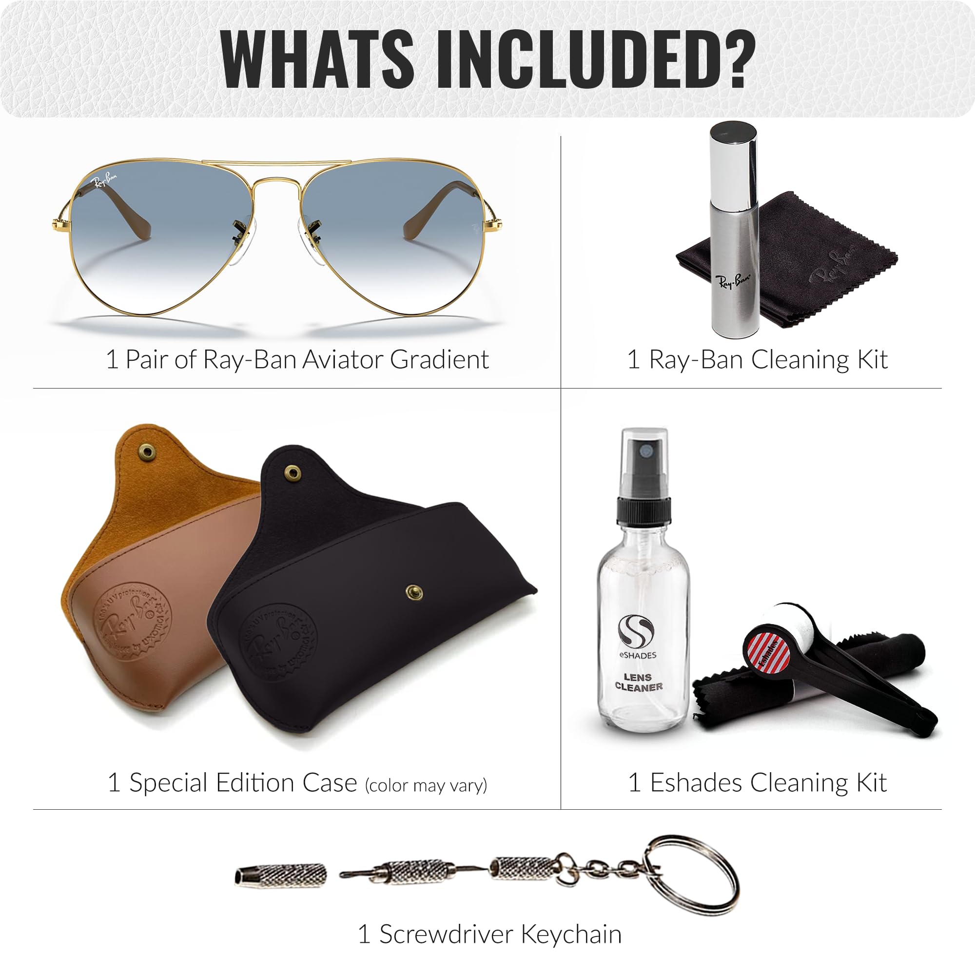 Ray-Ban RB3025 Classic Gradient Aviator Sunglasses with Eyewear Kit - Adjustable Nose Pads, UV Protection, Retro Style for Men & Women - Perfect for Driving, Travel, and Outdoor Activities