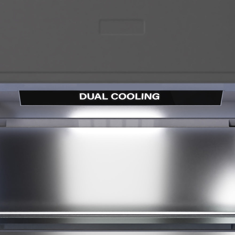 ZLINE Autograph Edition 36 Inch Built-In Bottom Freezer Refrigerator - 19.8 cu.ft Capacity, Water Dispenser & Ice Maker - White Matte Exterior with Graphite Gray Interior & Matte Black Accents (GRBITZ WM 36 MB) - Perfect for Modern Kitchens, Open Concept Homes & Luxury Appliances Collection