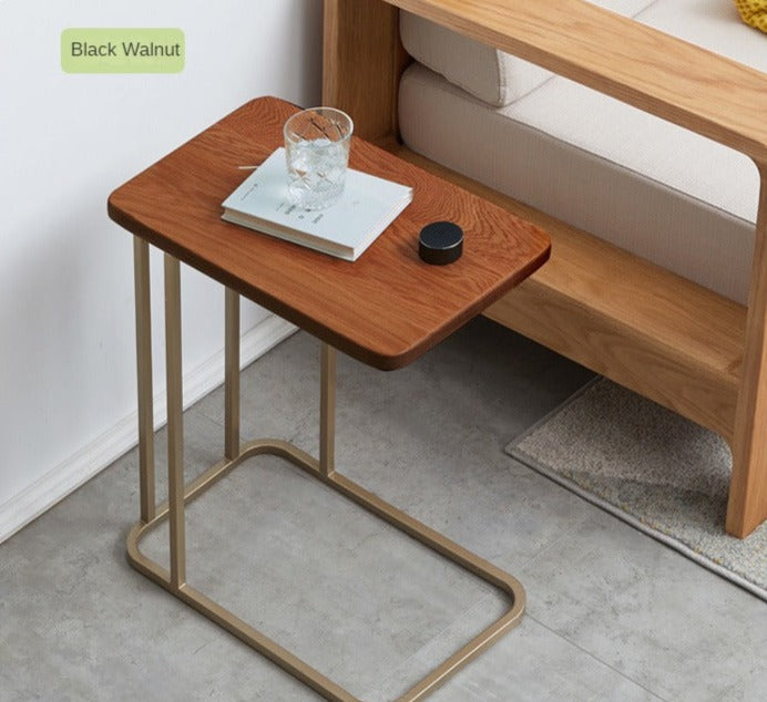 Solid Oak Wood Side Table - Rustic End Table for Living Room, Bedroom, or Patio - Handcrafted Wooden Nightstand with Sturdy Construction