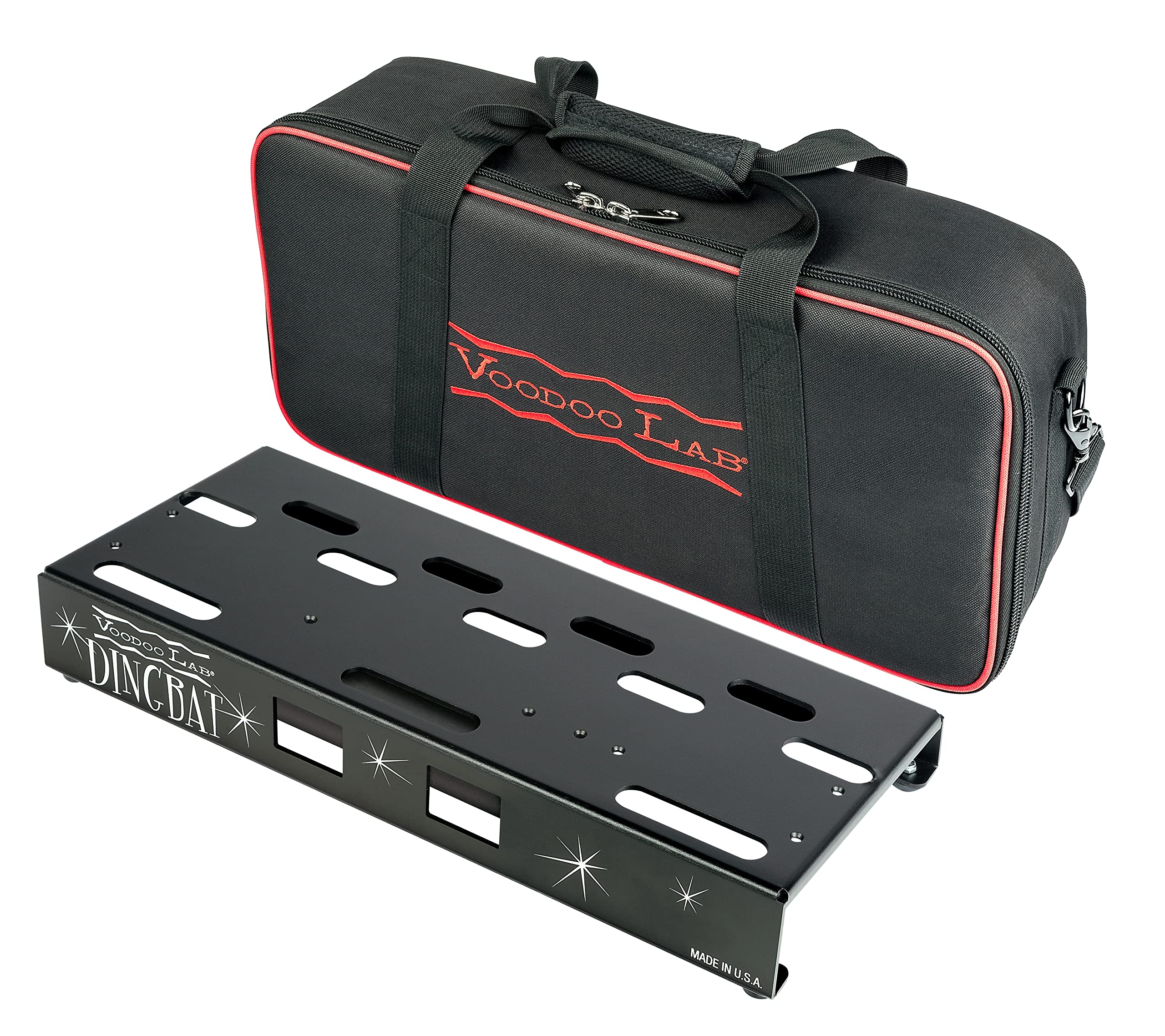 Voodoo Lab Dingbat Small Pedalboard with PPX8 Power Supply - Compact Guitar Effects Pedal Board for Musicians | Perfect for Live Performances & Studio Recording