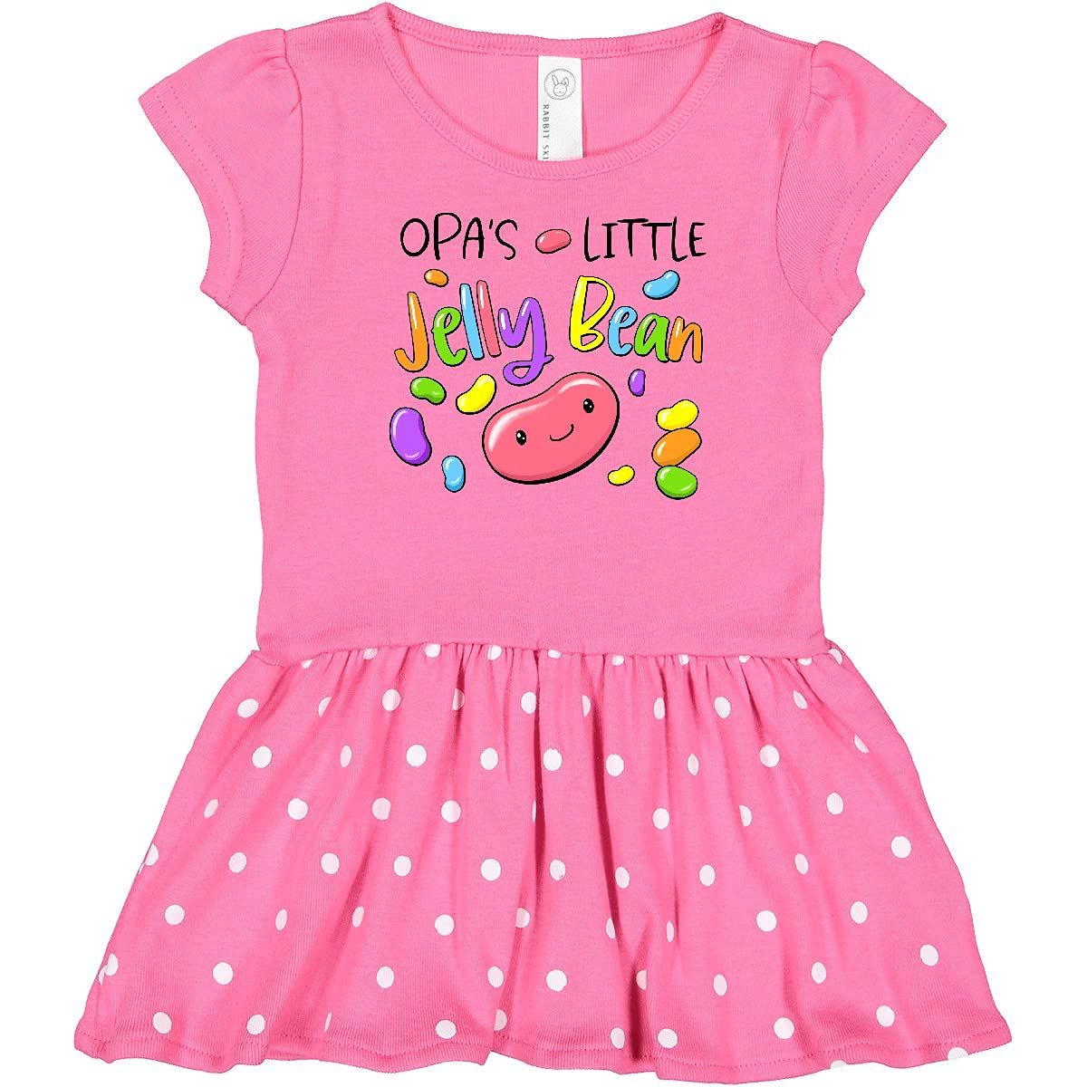 Inktastic Opa's Little Jellybean Cute Easter Candy Infant Dress - Adorable Baby Girl Outfit for Easter Sunday, Family Photos & Spring Celebrations