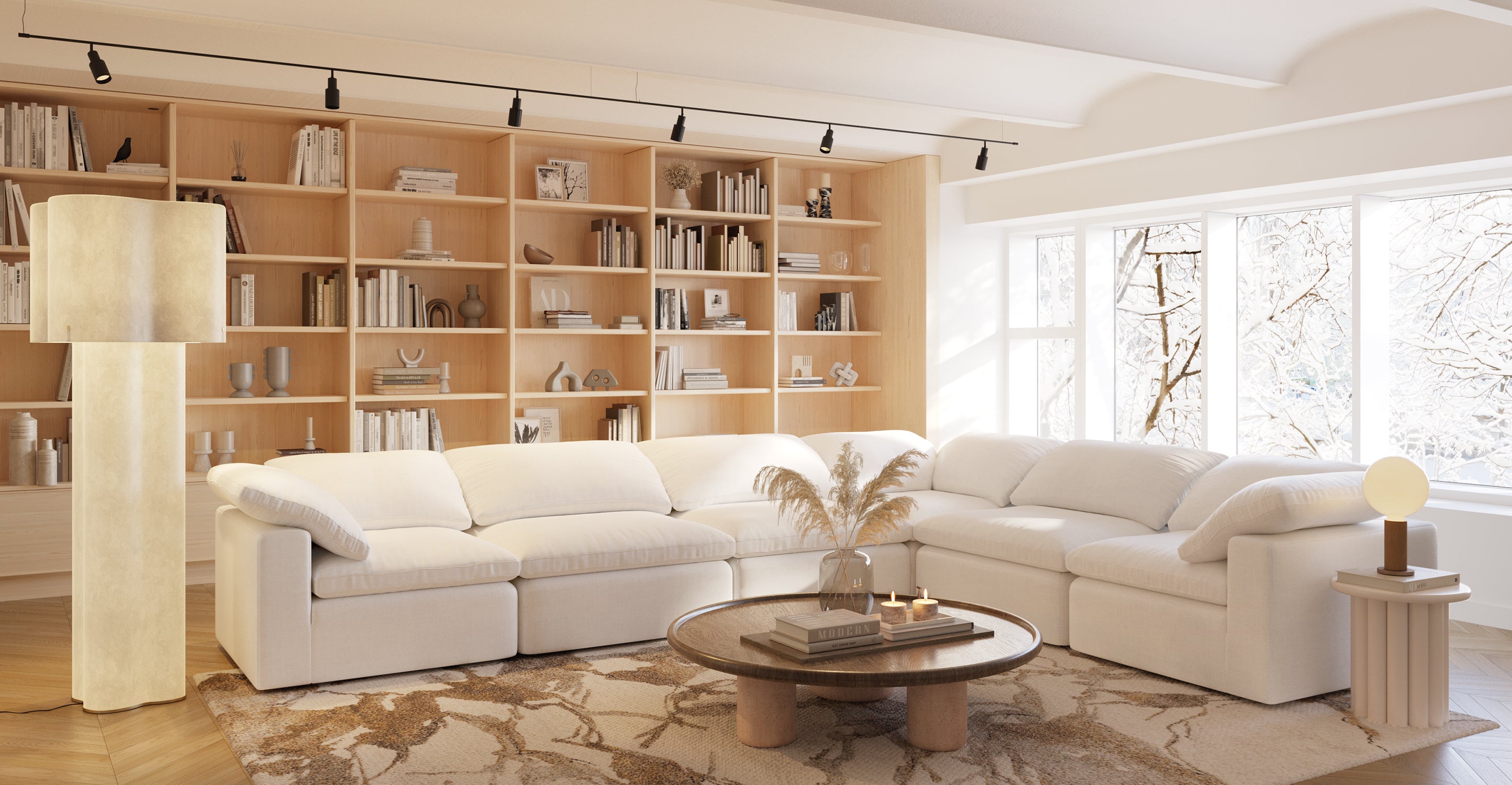 6-Seat Aspen Modular Corner Sectional Sofa - Modern L-Shaped Couch for Living Room, Family Room & Home Theater - Soft Fabric Upholstery with Reversible Chaise