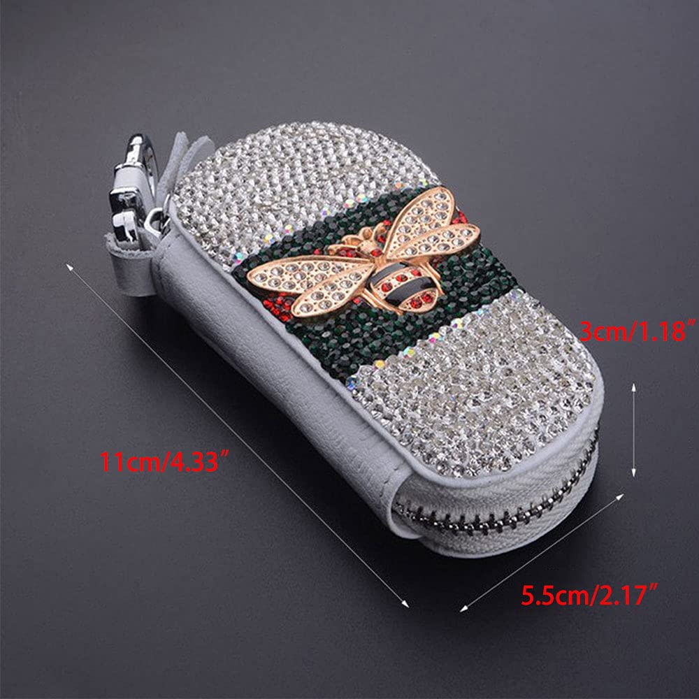 Sparkling Crystal Car Key Holder Case with Shiny Diamond Bee Design - Stylish & Durable Keychain for Women, Men - Perfect for Car Keys, House Keys, Gift Giving