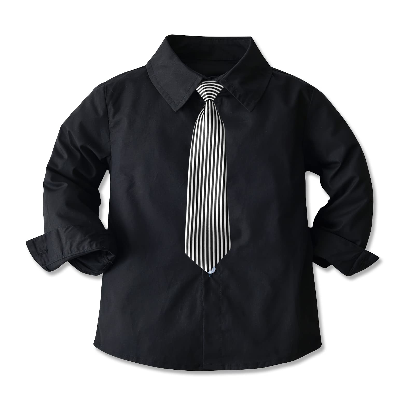 NWADA Baby Boy Formal Suit Set - Dress Shirt, Suspenders & Bow Tie Outfit for Toddlers (12M-7Y) | Perfect for Weddings, Parties & Special Occasions