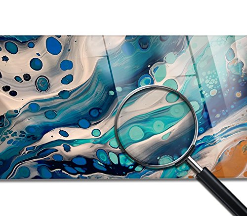 Giallobus Acrylic Glass Wall Art - Modern Abstract Ocean Bubbles Painting - 80x140cm Plexiglass Print - Home & Office Decor for Living Room, Bedroom