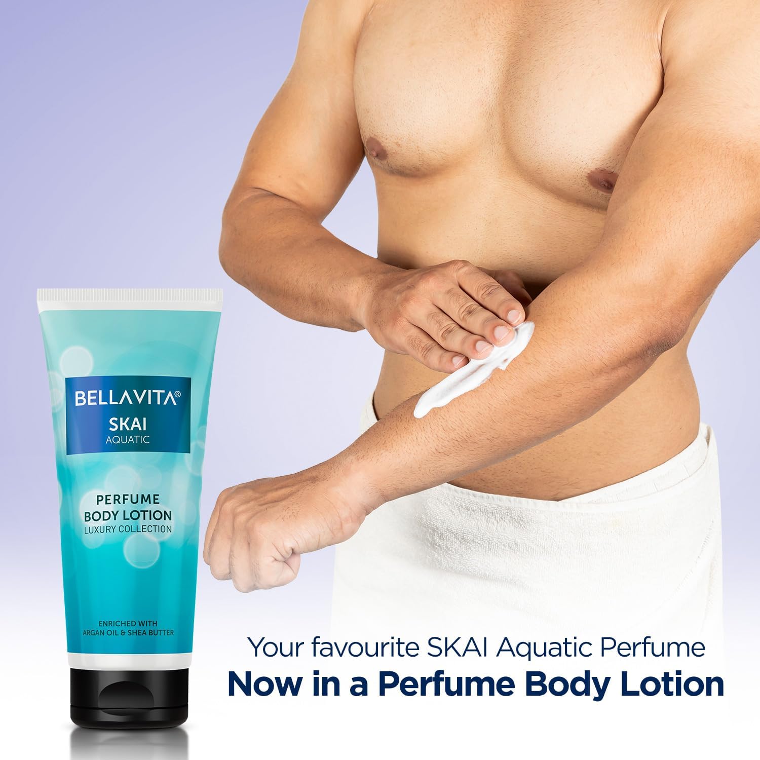 Bella Vita Luxury Skai Aquatic Perfume Body Lotion - Hydrating & Nourishing Moisturizer with Argan Oil & Shea Butter for Soft, Supple Skin (200ml) | Perfect for Daily Use, Spa Days & Gift Giving