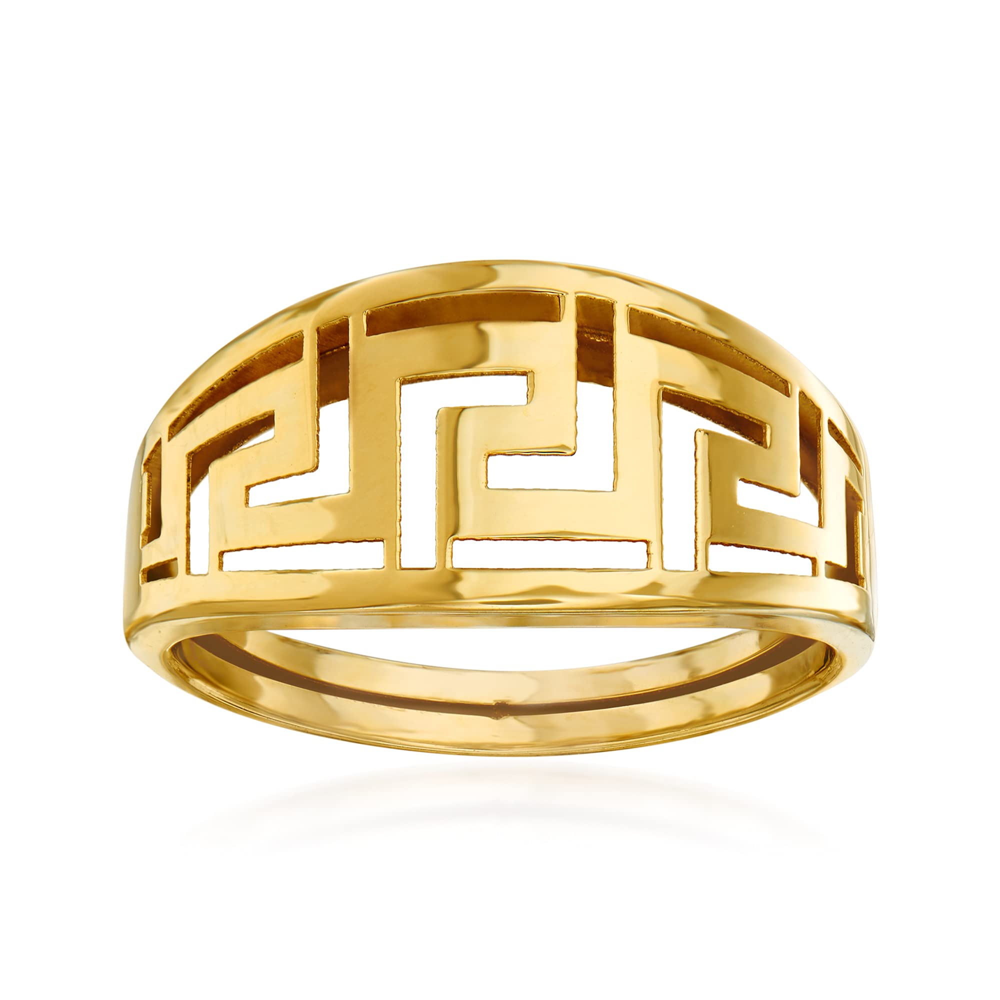 Ross-Simons 14K Yellow Gold Greek Key Ring for Women - Elegant Italian Jewelry for Gifts, Weddings & Special Occasions