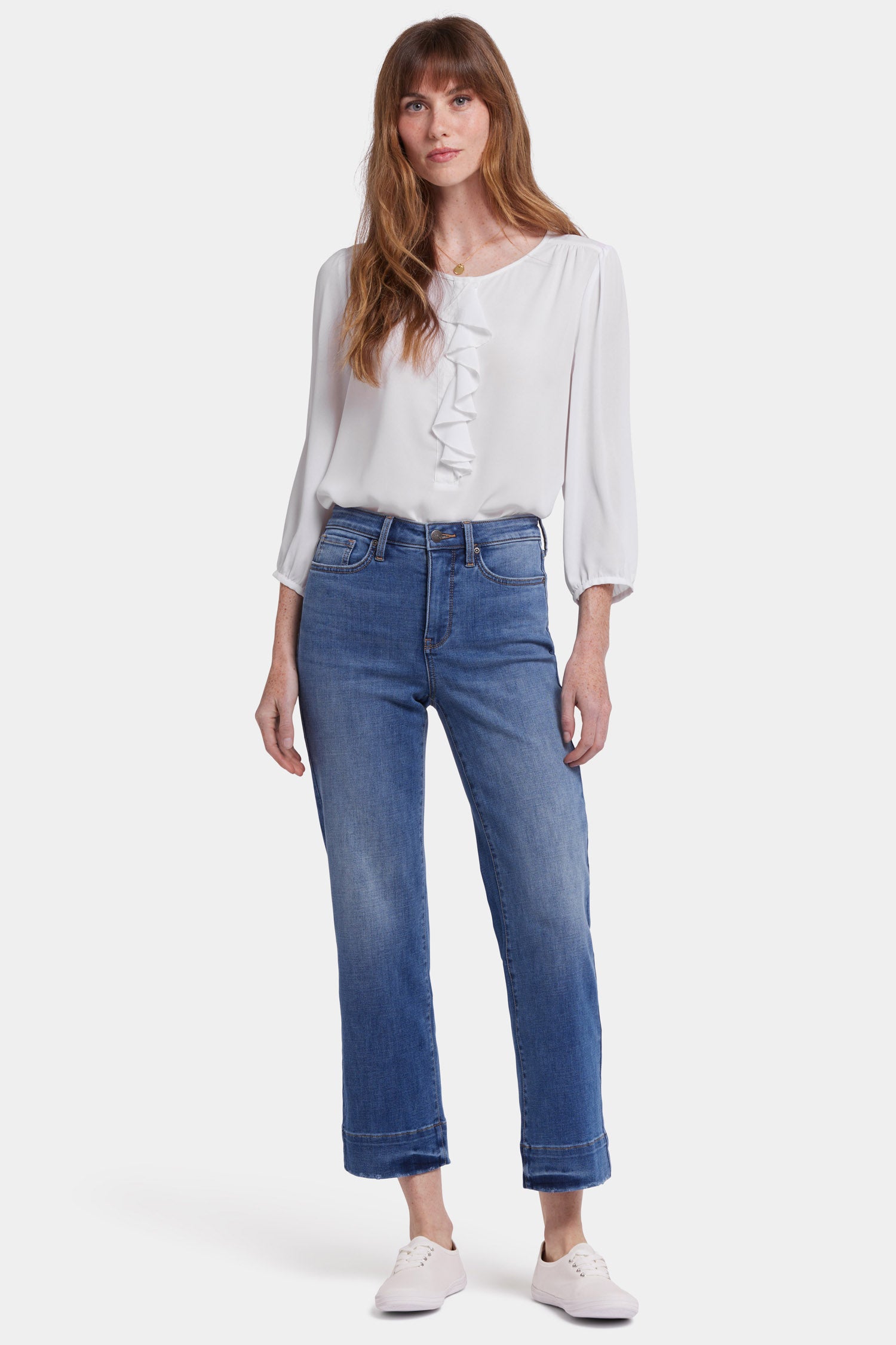 Bailey Relaxed Straight Ankle Jeans for Women - Comfortable Stretch Denim Pants with Bilbao Crest | Perfect for Casual Wear, Office & Everyday Outfits