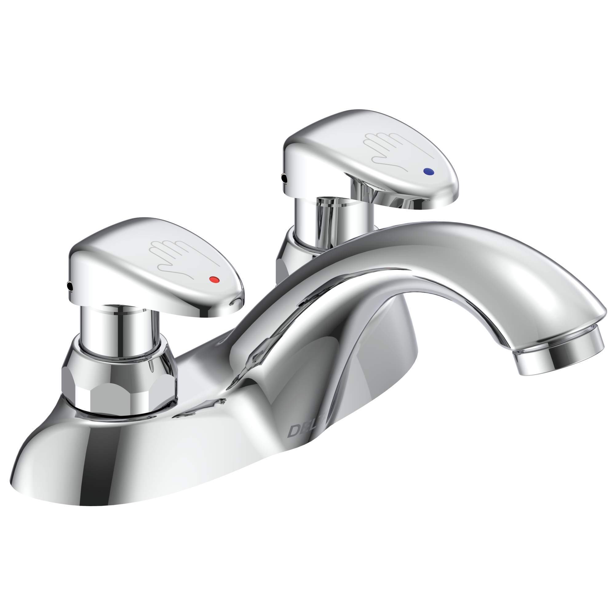 Delta 2-Handle Commercial Bathroom Faucet Chrome 86T1153 for Public Restrooms