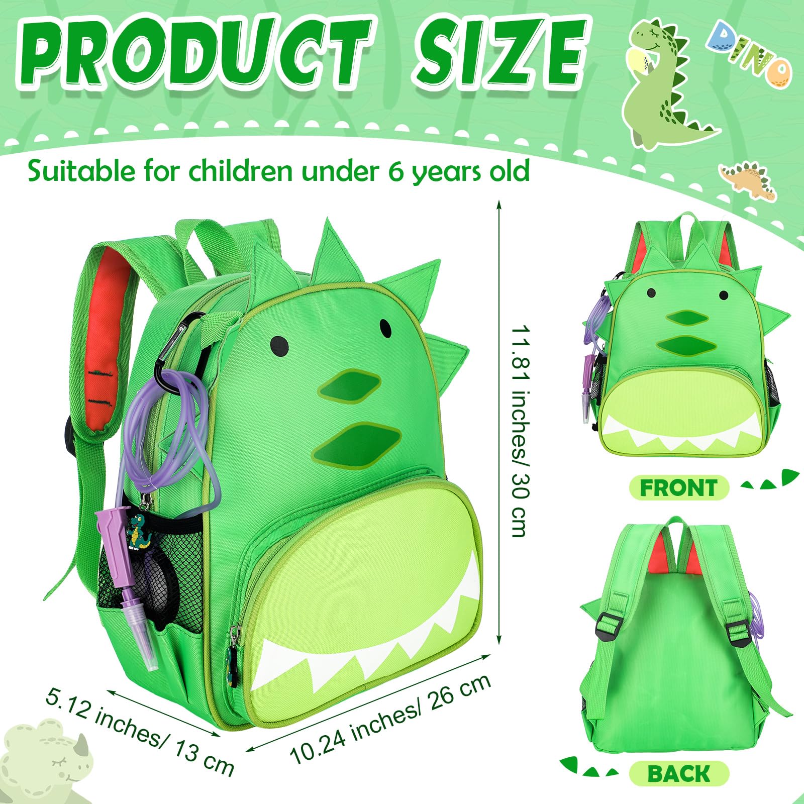 G Tube Backpack for Enteral Feeding Pump - Dinosaur Print, Portable Medical Bag for Kids & Adults