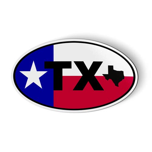 Texas Flag Map Oval Stickers & Tees - 3 Inch Decals for Cars, Fridges, Lockers - Patriotic Texas Pride Decor for Home, Office & Gifts
