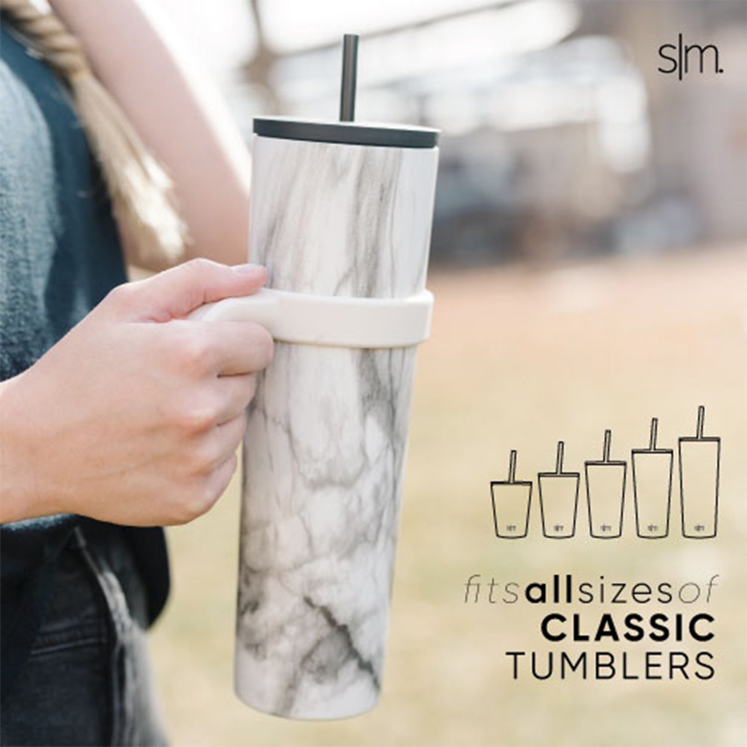 Vintage Style Insulated Tumbler with Handle - Perfect for Coffee, Tea & Cold Drinks at Home, Office or Travel