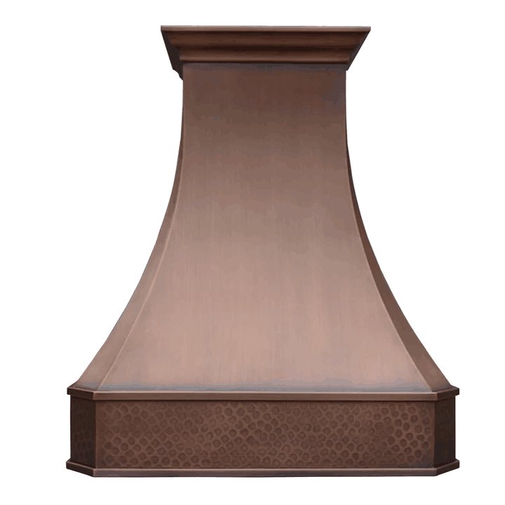 Custom Copper Range Hood H3 with Round Bar Sink BS 5 & Copper Kitchen Sink KSAR 7 - Premium Kitchen Upgrade for Modern & Rustic Homes