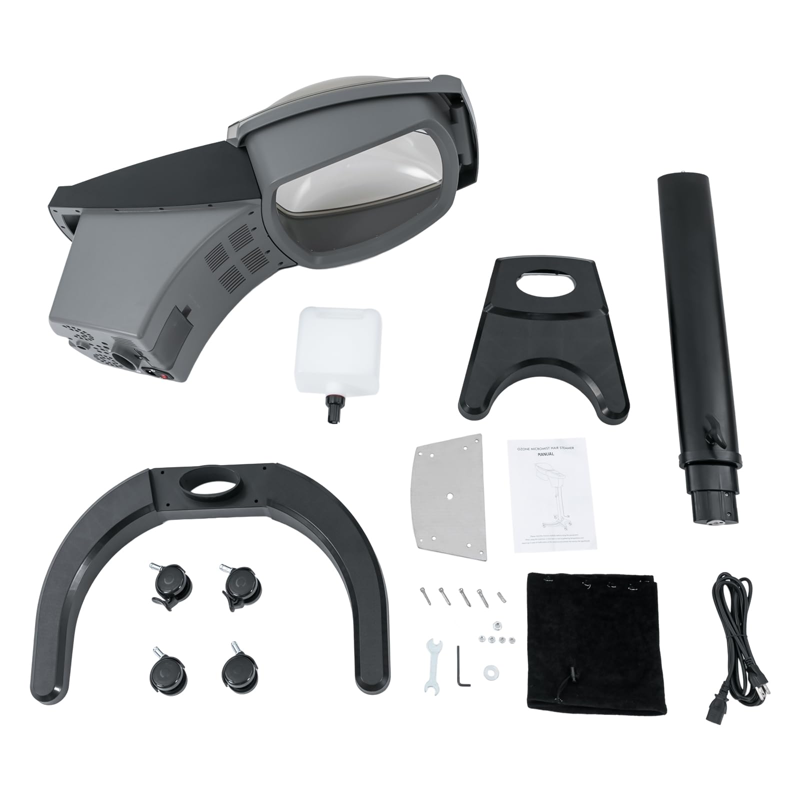 Professional 700W Hair Steamer with Adjustable Height - Salon-Grade Ozone Hair Care Machine for Deep Conditioning & Oil Treatment - 5 Temperature Levels & 5 Mist Output Settings with Timer - 4-Wheeled Mobile Hair Dye Processor (Black) - Perfect for Salon Treatments, Home Hair Care, and Professional Styling
