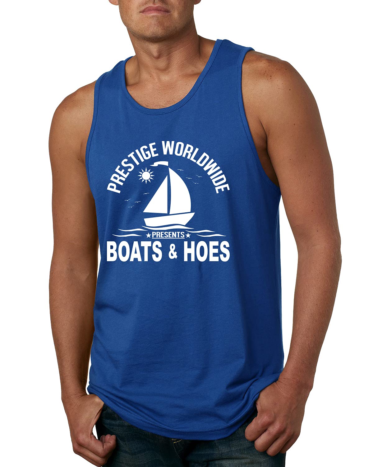 Funny Boats and Hoes Graphic Tank Top for Men - Pop Culture Humor T-Shirt - Perfect for Beach Parties, Summer Outfits & Casual Wear