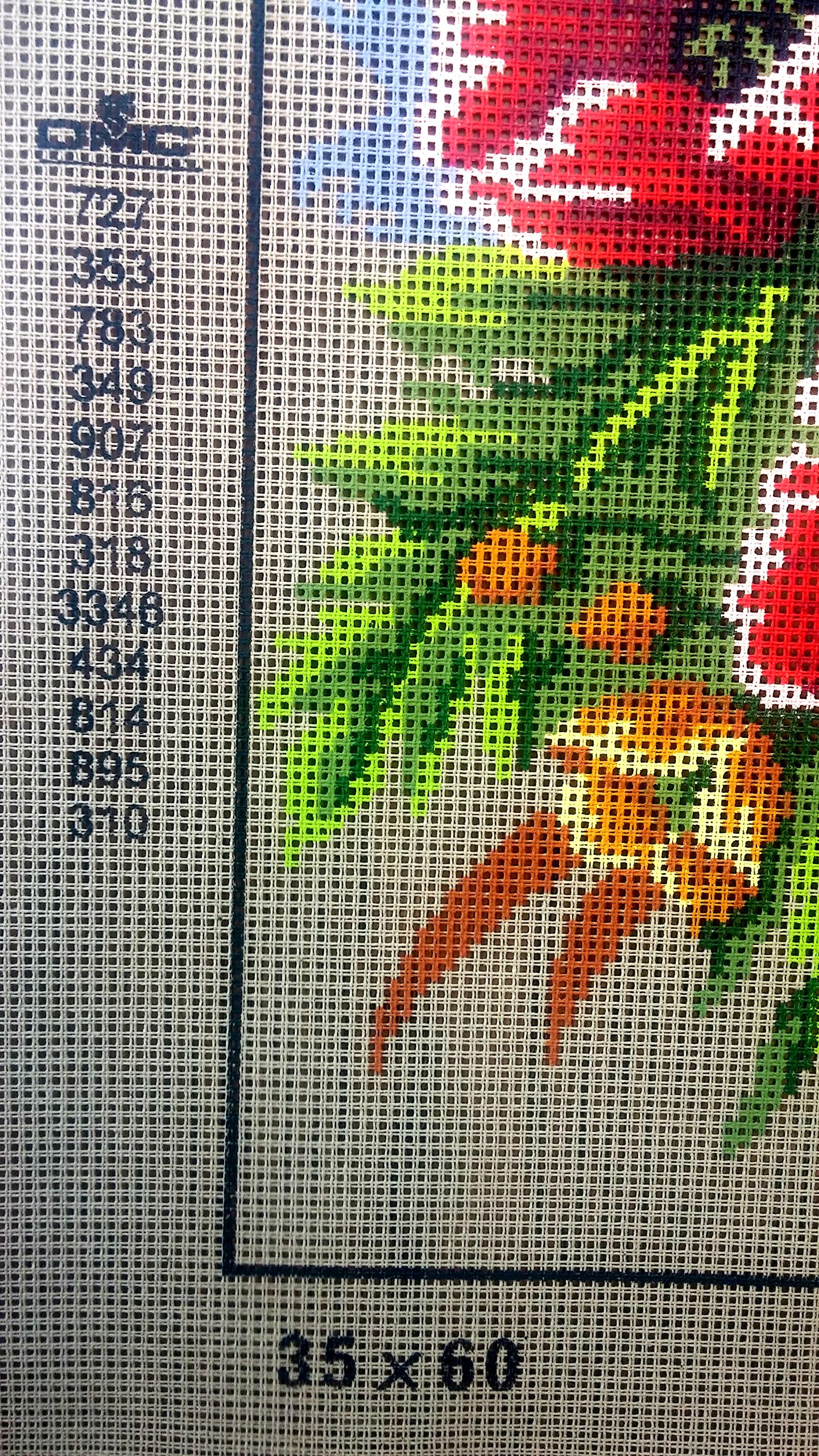 Three Red Poppies Needlepoint Canvas Kit - Hand Embroidery Cross Stitch Supplies for DIY Home Decor, Wall Art, and Craft Projects