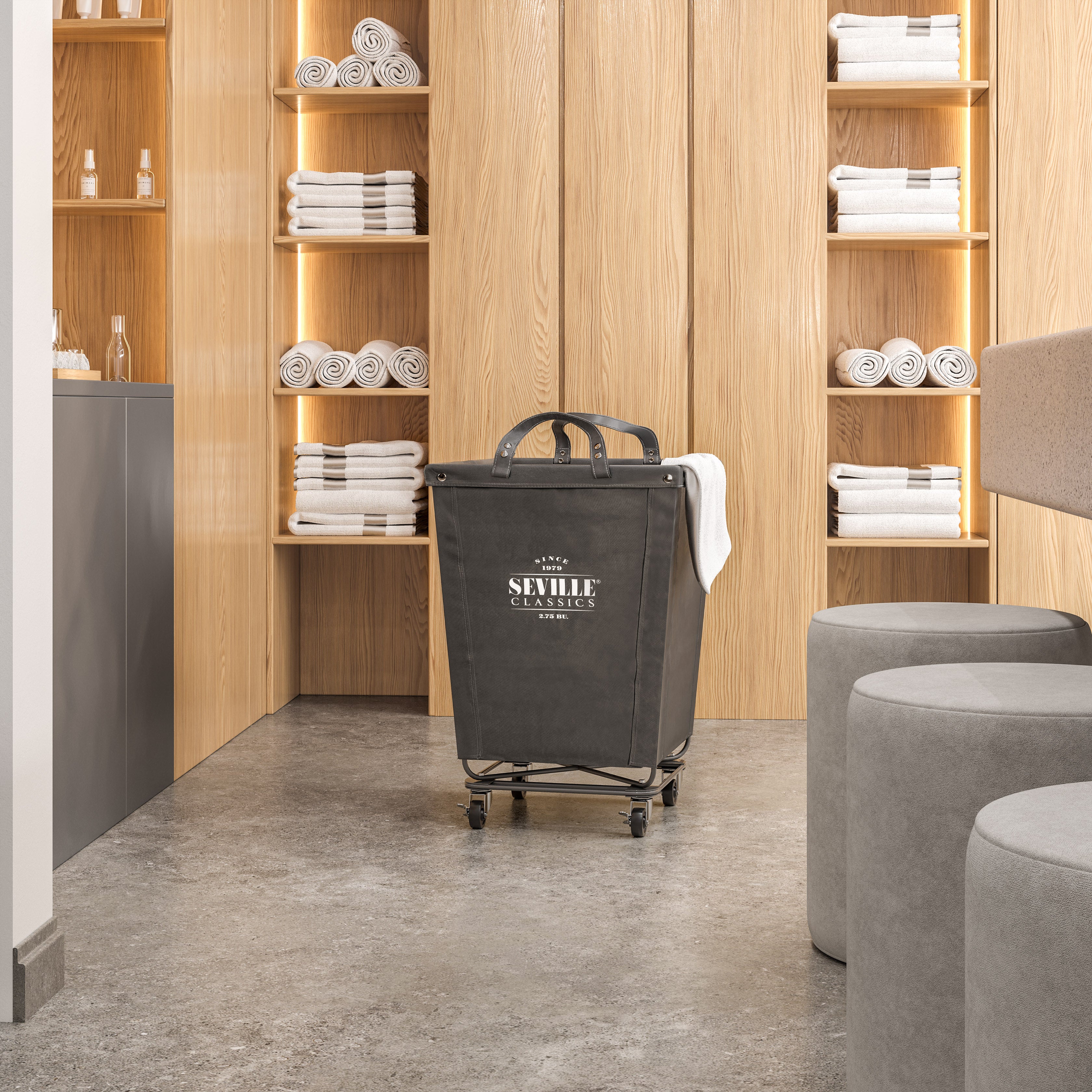 Heavy Duty Rolling Laundry Hamper with Wheels - Large Gray Laundry Basket for Clothes, Towels & Linens - Perfect for Bedroom, Bathroom & Laundry Room Organization