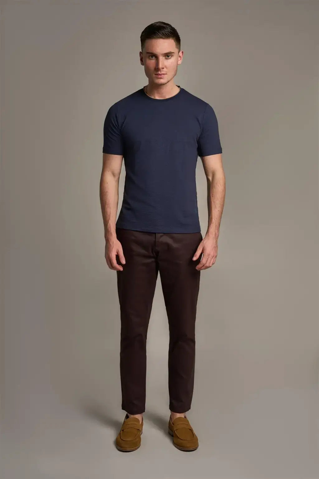 Cavani Men's Byron Navy Cotton T-Shirt - Comfortable Casual Tee for Everyday Wear, Gym & Outings