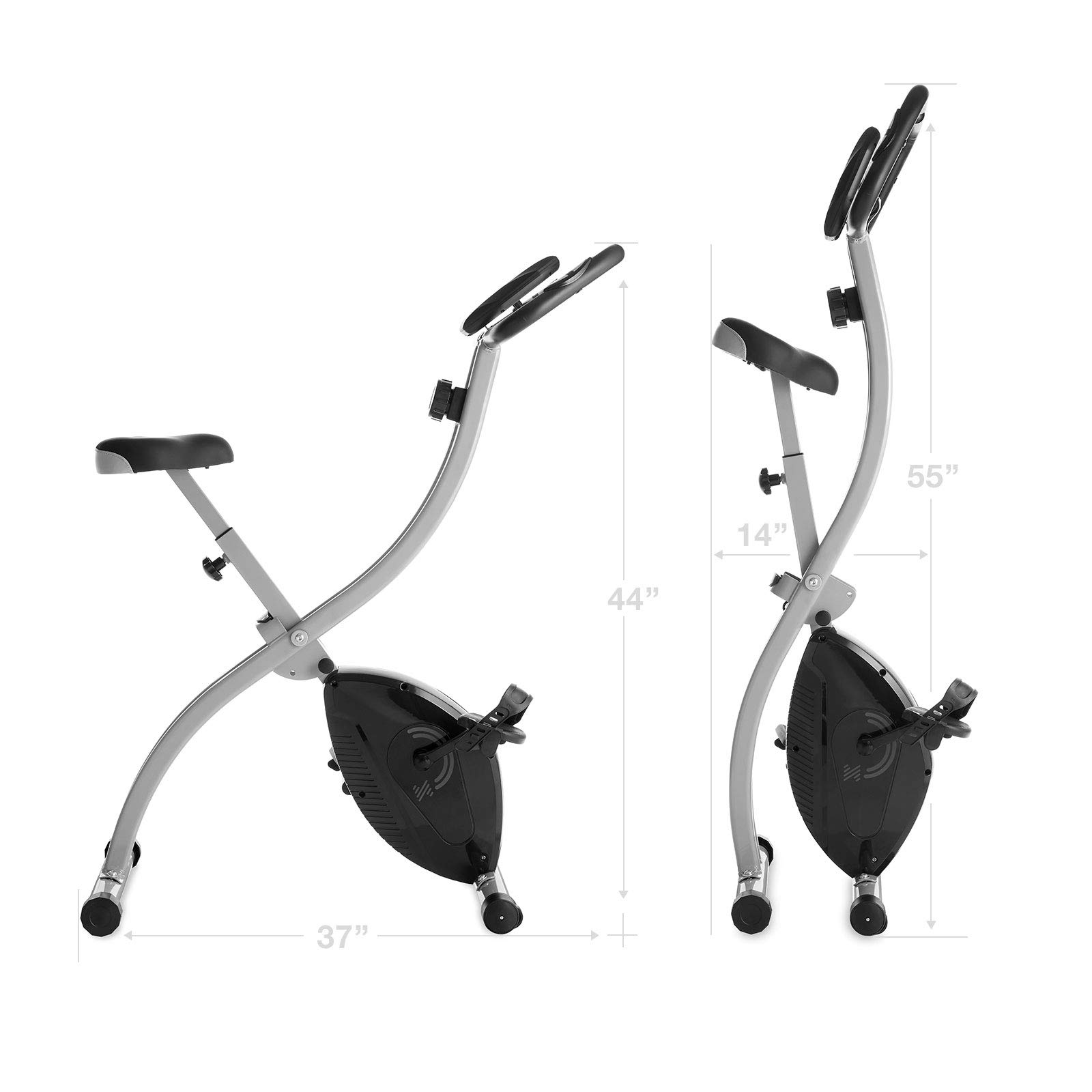 Best Folding Magnetic Resistance Indoor Cycling Bike for Home Workouts - Compact Upright Stationary Exercise Bike for Cardio Training & Weight Loss