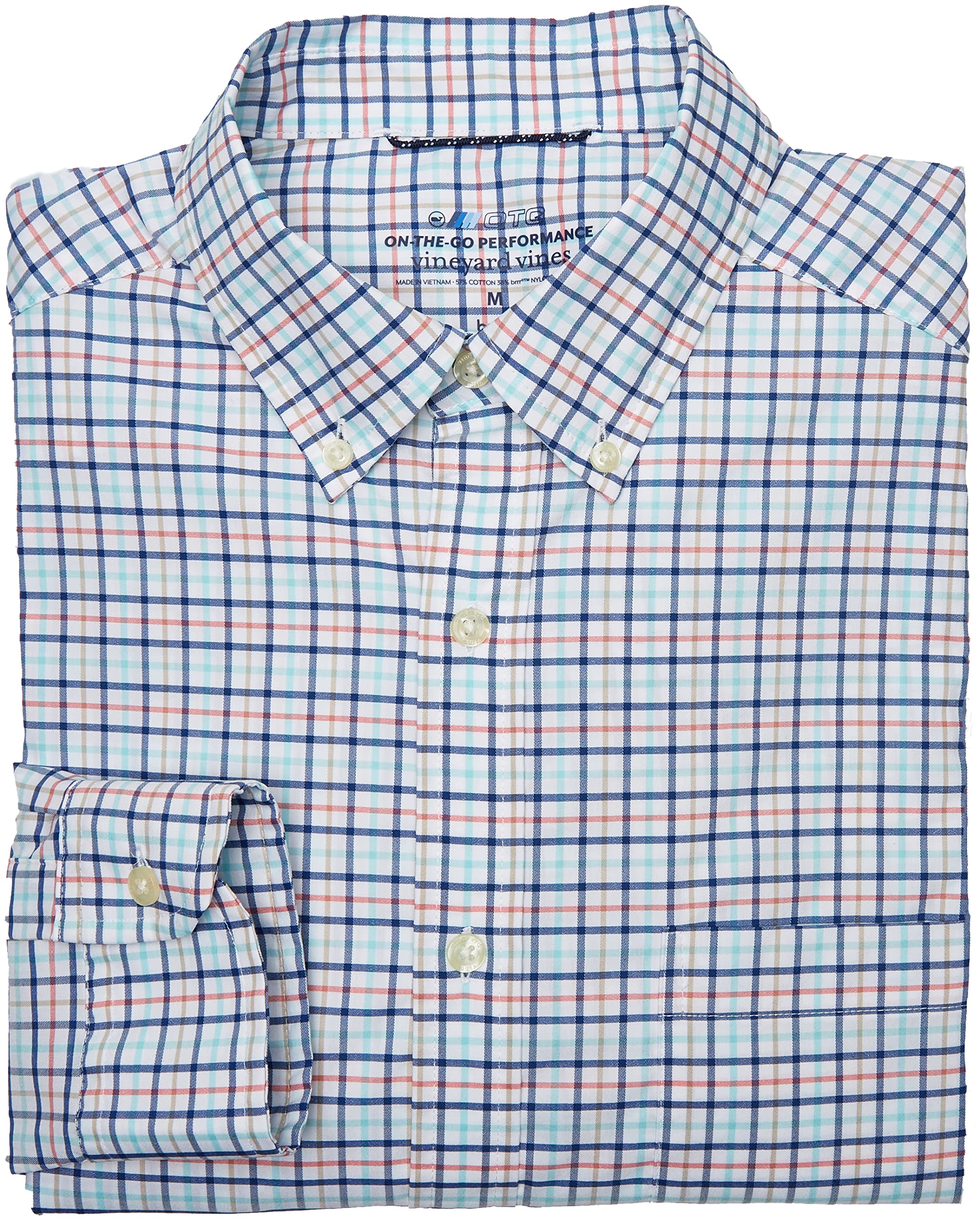 Vineyard Vines Men's Classic Fit Tattersall Button Down Shirt - Comfortable Flannel Shirt for Winter, Casual Wear & Outdoor Activities