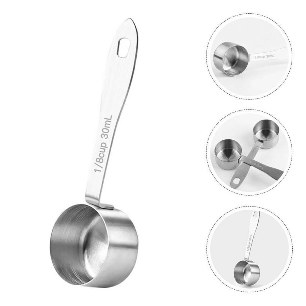 DOITOOL 1-Piece Stainless Steel Coffee Scoop - Long Handle Measuring Spoon for Coffee, Milk & Kitchen Use - Perfect for Brewing, Baking & Measuring Ingredients