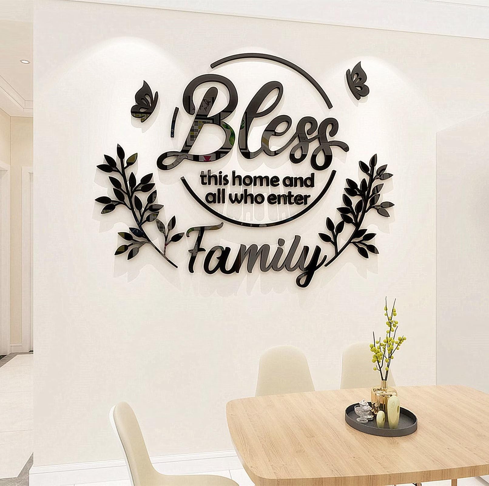 Bless This Home Wall Art - 39.4x30.3in Black Framed Kitchen & Dining Room Decor for Modern Farmhouse, Living Room Wall Stickers, Perfect for Home, Apartment & Office Decorations
