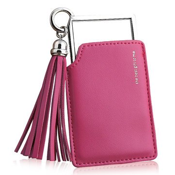 Portable Mini Makeup Mirror with Tassel Case - Compact Travel Cosmetic Mirror for Purse, Touch-Up & On-the-Go Use - Perfect for Home, Office, Travel & Gift Giving