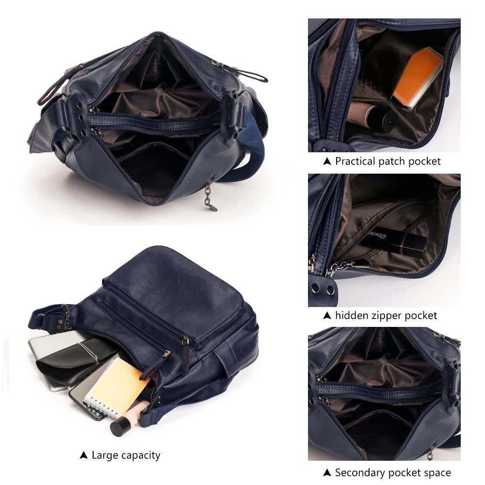 Artwell Women's Fashion Crossbody Shoulder Bag - Soft PU Leather Handbags with Multiple Pockets, Hobo Tote Purse for Daily Use, Work, Travel & Shopping