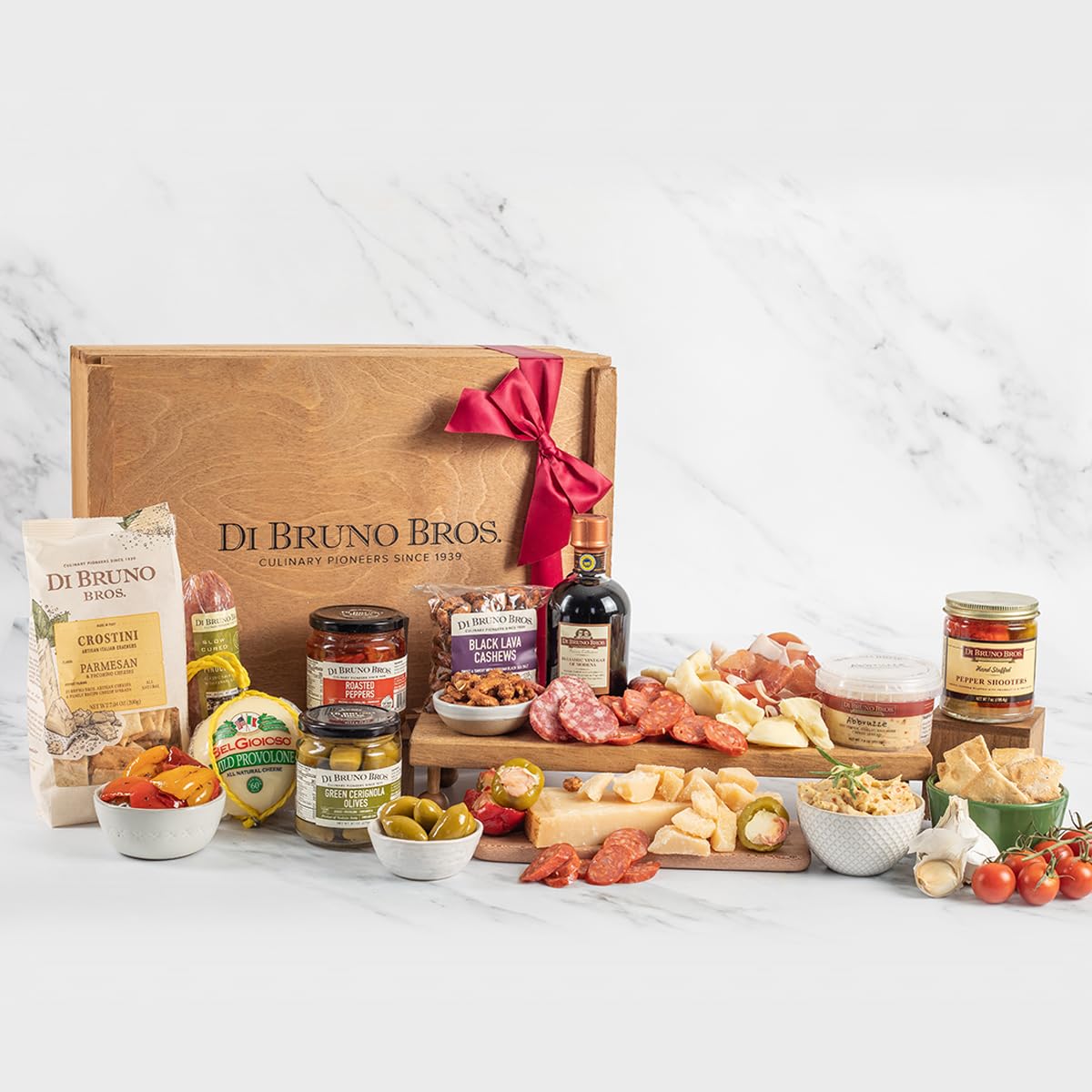 Di Bruno Bros Italian Market Cheese & Charcuterie Gift Crate - Authentic Gourmet Italian Food Gift Basket with Premium Cheeses & Cured Meats | Perfect for Entertaining, Housewarming Gifts & Holiday Parties