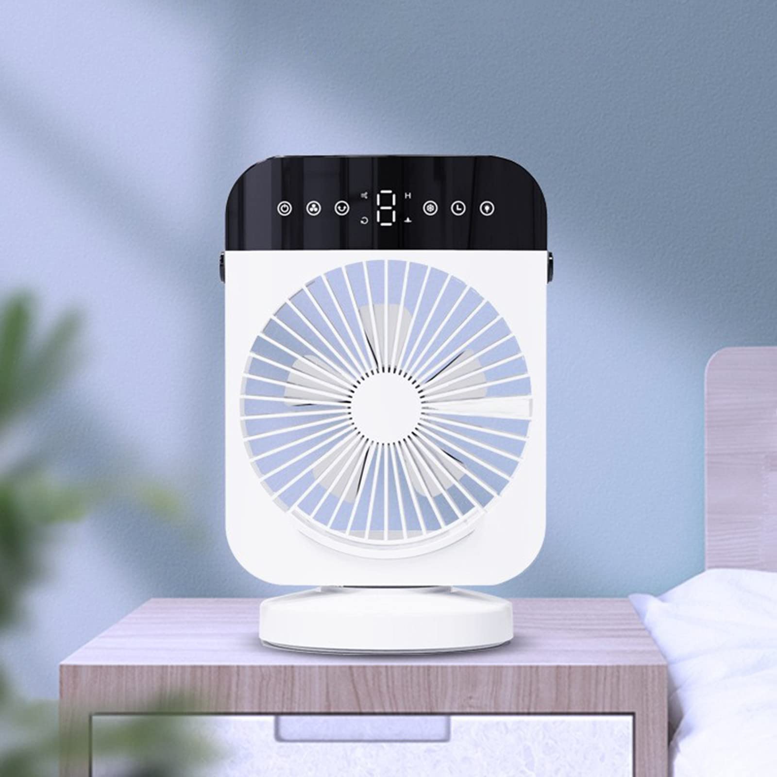 Chilwell Portable Air Conditioner Fan with Timer & Night Light - 70° Auto Oscillating Personal Cooler for Home, Office, Bedroom & Outdoor Use