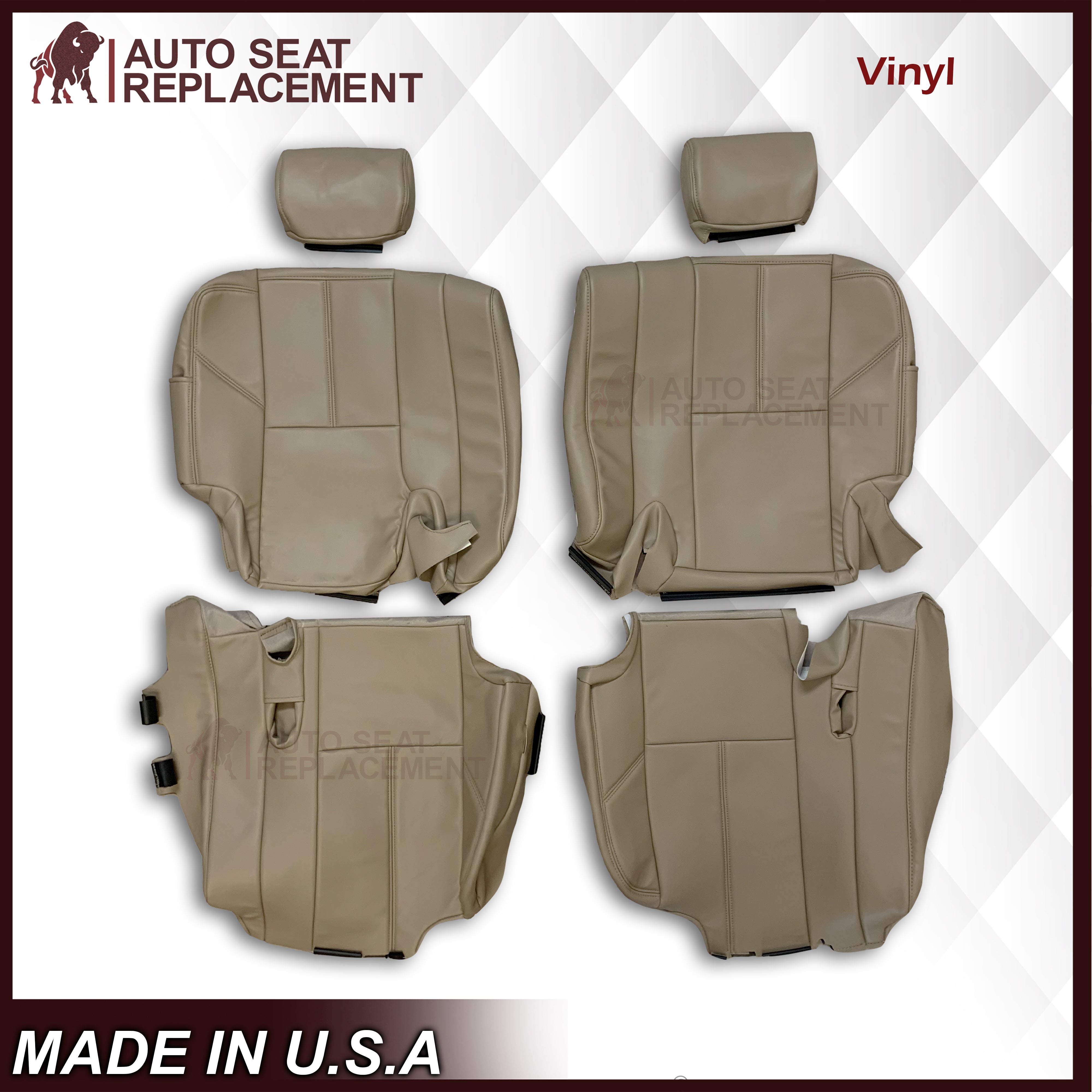 2007-2014 Chevy Silverado Seat Covers - Front, Second & Third Row Tan Custom Fit for Enhanced Comfort & Protection | Perfect for Road Trips, Off-Roading & Daily Commutes
