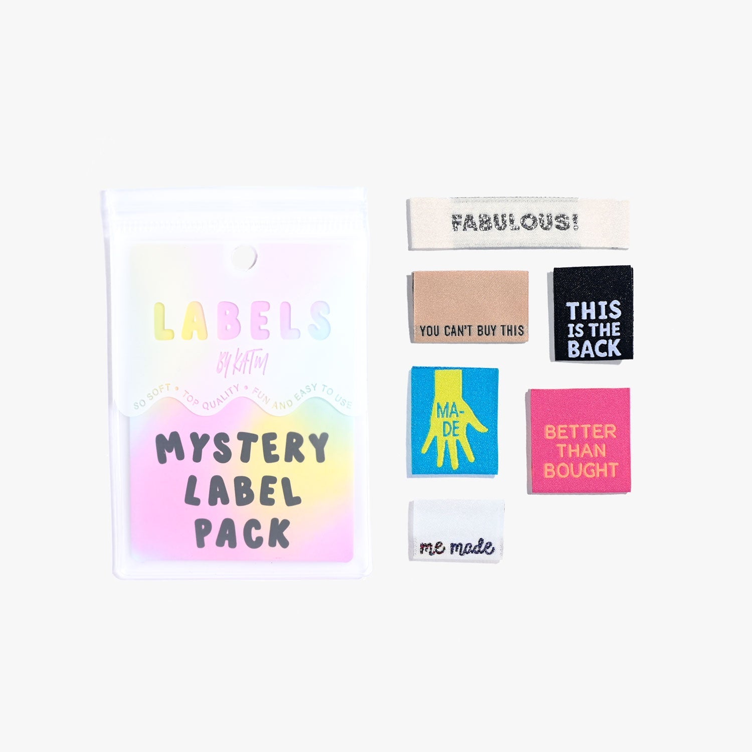 Kylie and the Machine 6-Pack Sew-In Clothing Labels - Customizable Mystery Pack for DIY Garments & Handmade Crafts