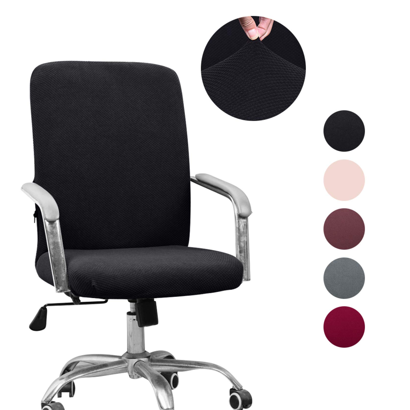 KKONION Office Chair Cover - Removable & Washable Stretch Slipcover for Swivel Computer Chairs - Protects from Spills & Stains - Perfect for Home Office, Gaming, and Conference Rooms