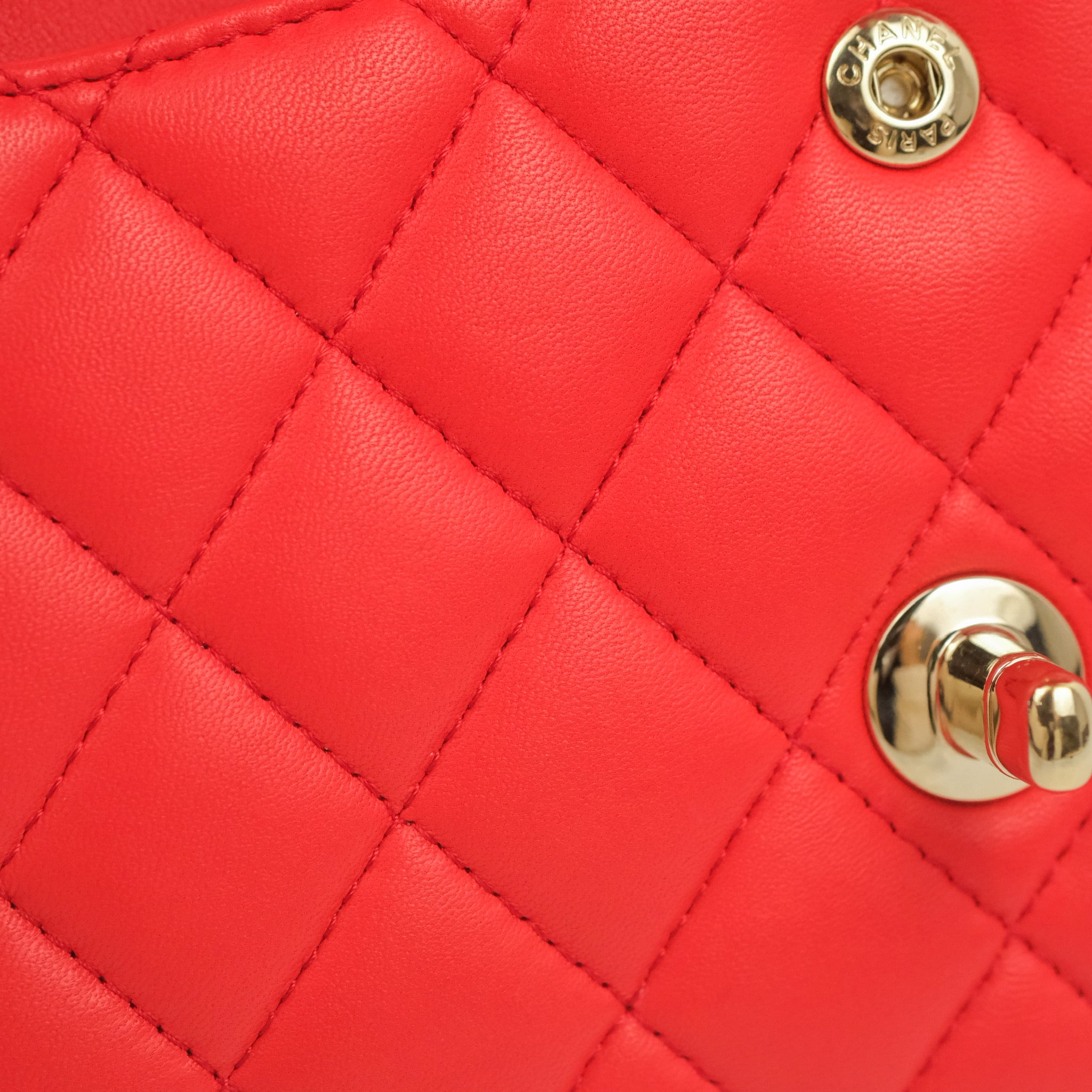 Chanel Classic Medium Double Flap Bag - Red Lambskin Leather with Gold Hardware | Luxury Designer Handbag for Women, Perfect for Parties, Weddings & Everyday Elegance