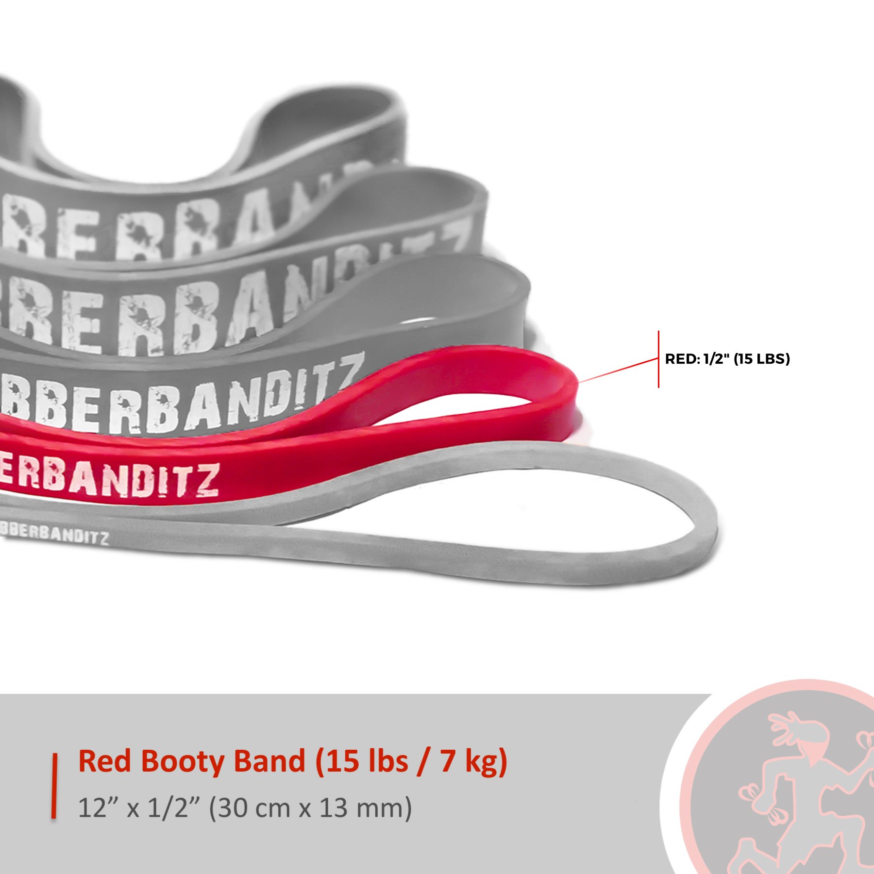 Rubberbanditz Extra Thick Booty Bands - Heavy Duty Resistance Bands for Glutes, Legs & Hip Workouts - Includes Women's eGuide - 5 Mini Loop Exercise Bands (5-100 lbs) - Perfect for Home Gym, Pilates, Yoga & Strength Training