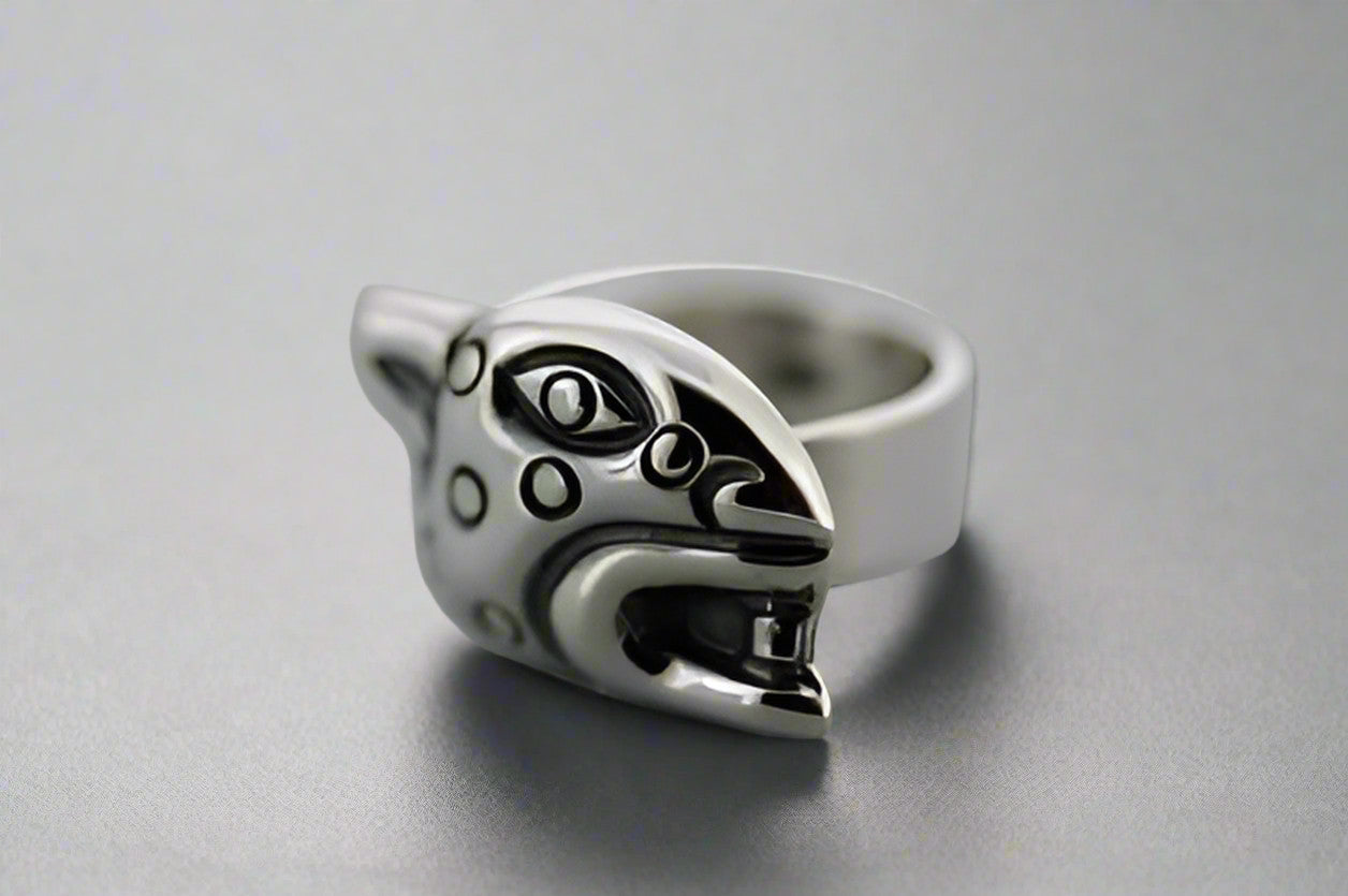 Sterling Silver Jaguar Head Ring for Men & Women - Stylish Animal Jewelry for Parties, Gifts, and Everyday Wear