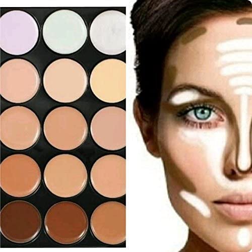 Zirak 15 Color Cream Contour & Concealer Palette - Professional Makeup Kit with Blending Puff for Highlighting, Contouring & Shimmering - Perfect for Daily Use, Special Occasions & Photo Shoots