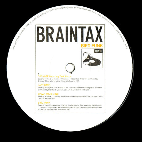 Braintax Biro Funk 2x12 Vinyl LP - Limited Edition Hip Hop Record by Low Life Records | Perfect for DJs, Collectors & Music Enthusiasts
