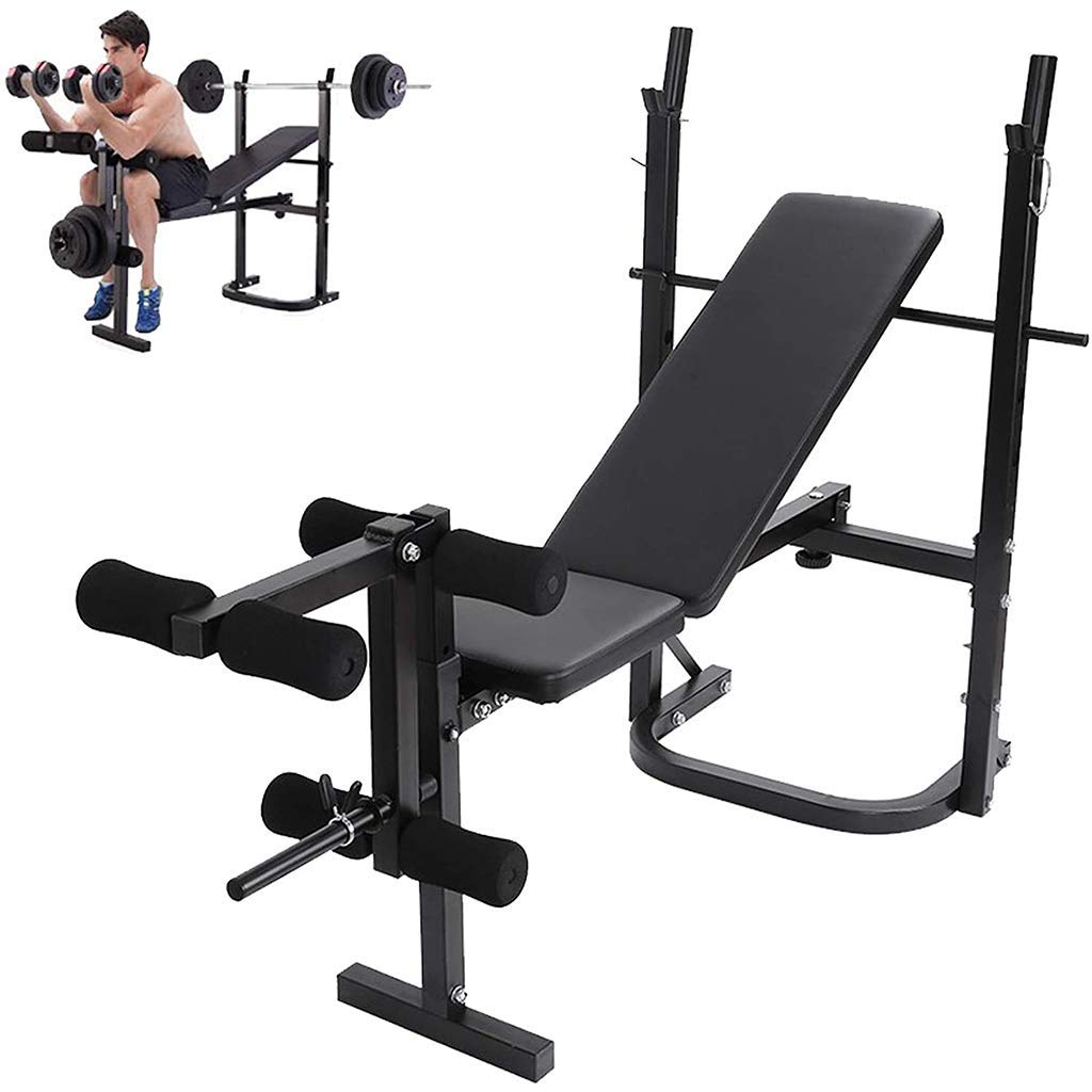 Adjustable Incline Weight Bench - Foldable Durable Multi-Functional Gym Equipment for Barbell Lifting & Press Workouts | Home & Commercial Gym Use | Strength Training & Fitness Exercises