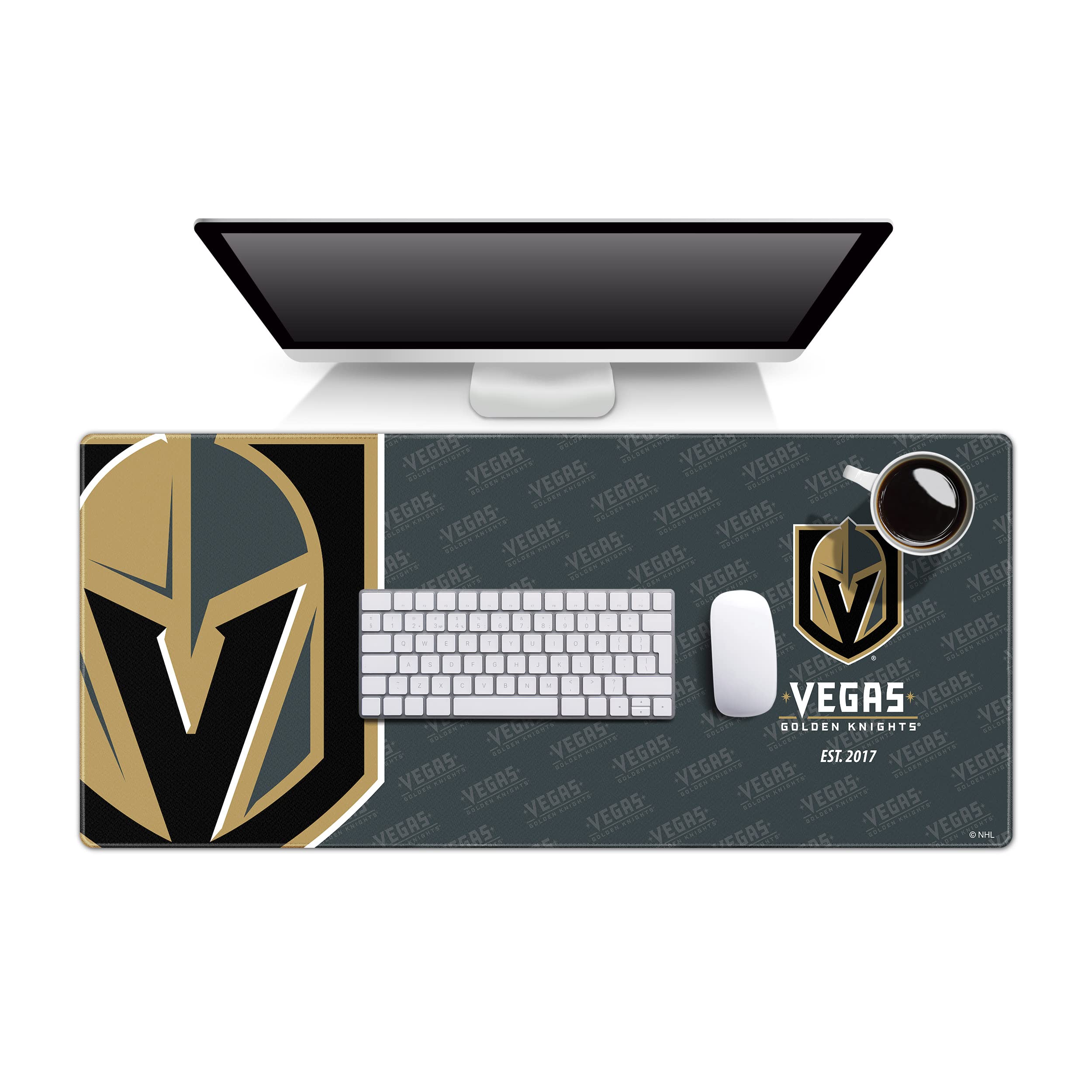 YouTheFan NHL Logo Series Large Gaming Mouse Pad & Desk Mat - Non-Slip Rubber Base, Smooth Surface for PC, Laptop, Office & Home Decor - Perfect for Gamers, Work & Study