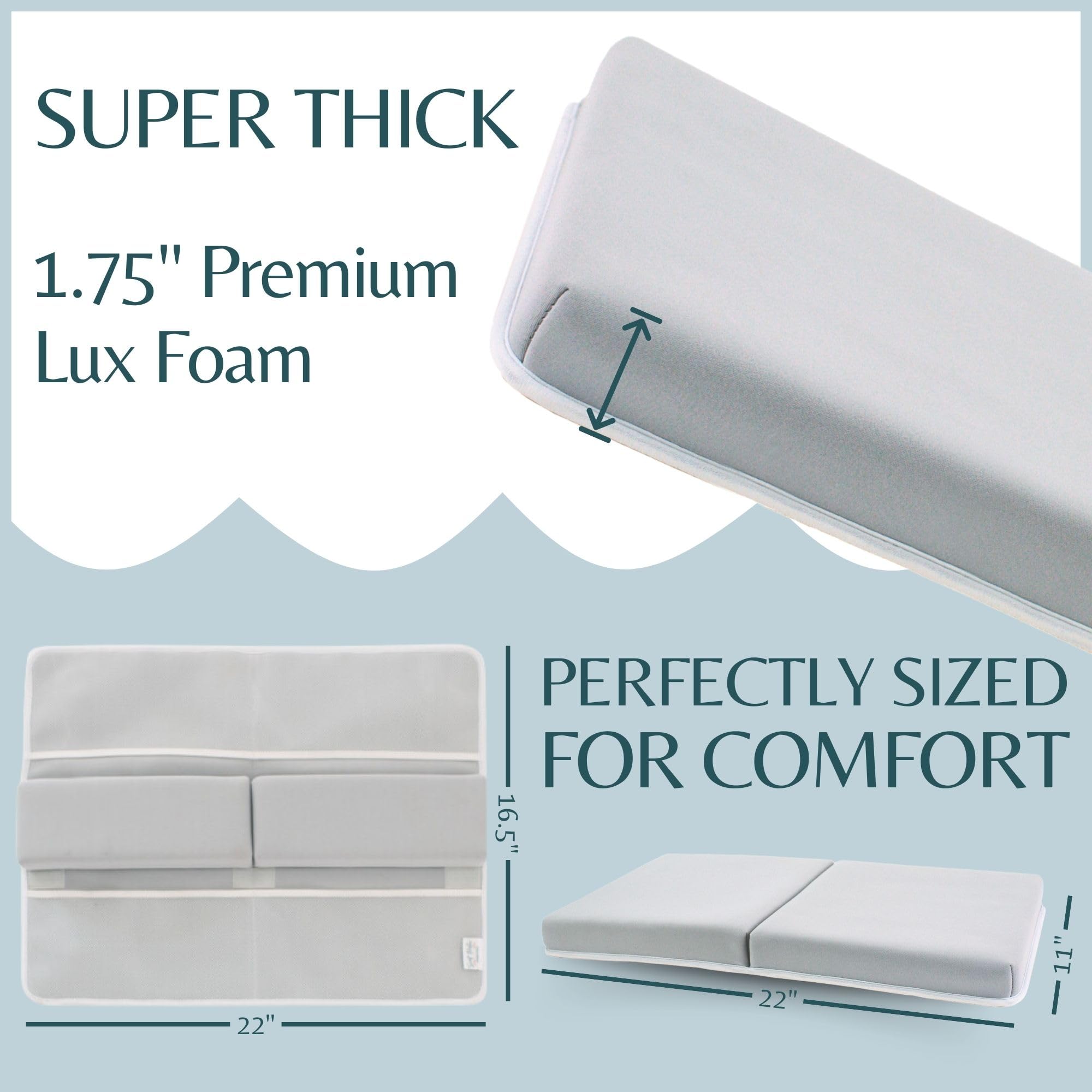 Soft Baby Bath Kneeler & Elbow Rest Pad Set - Waterproof Tub Kneeling Cushion for Comfortable Bath Time | Essential Bathtub Accessories for Parents & Caregivers | Perfect for Newborns, Infants & Toddlers Bathing