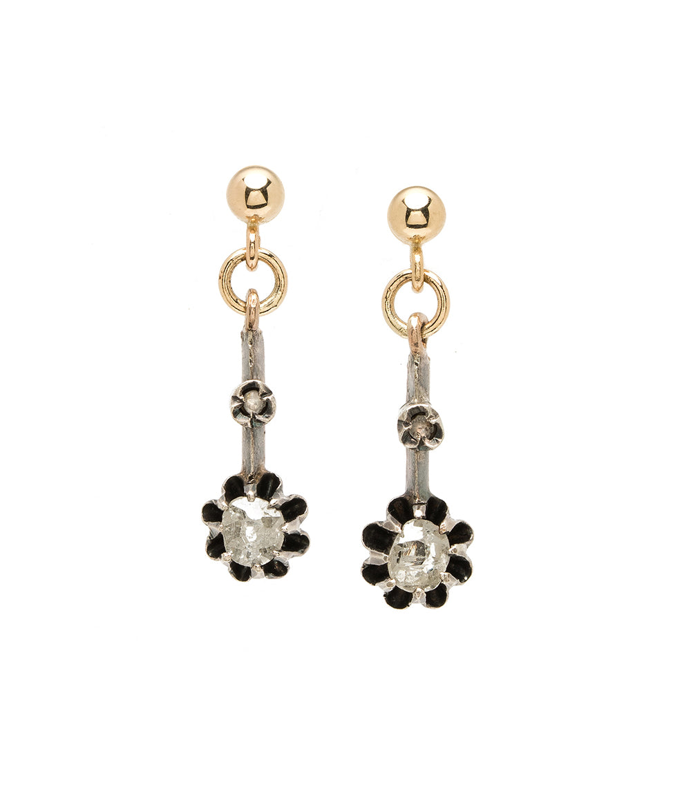 Victorian Style Buttercup Diamond Stud Earrings for Women - 14K Gold Plated Cubic Zirconia Elegant Jewelry Gift for Wedding, Anniversary & Special Occasions