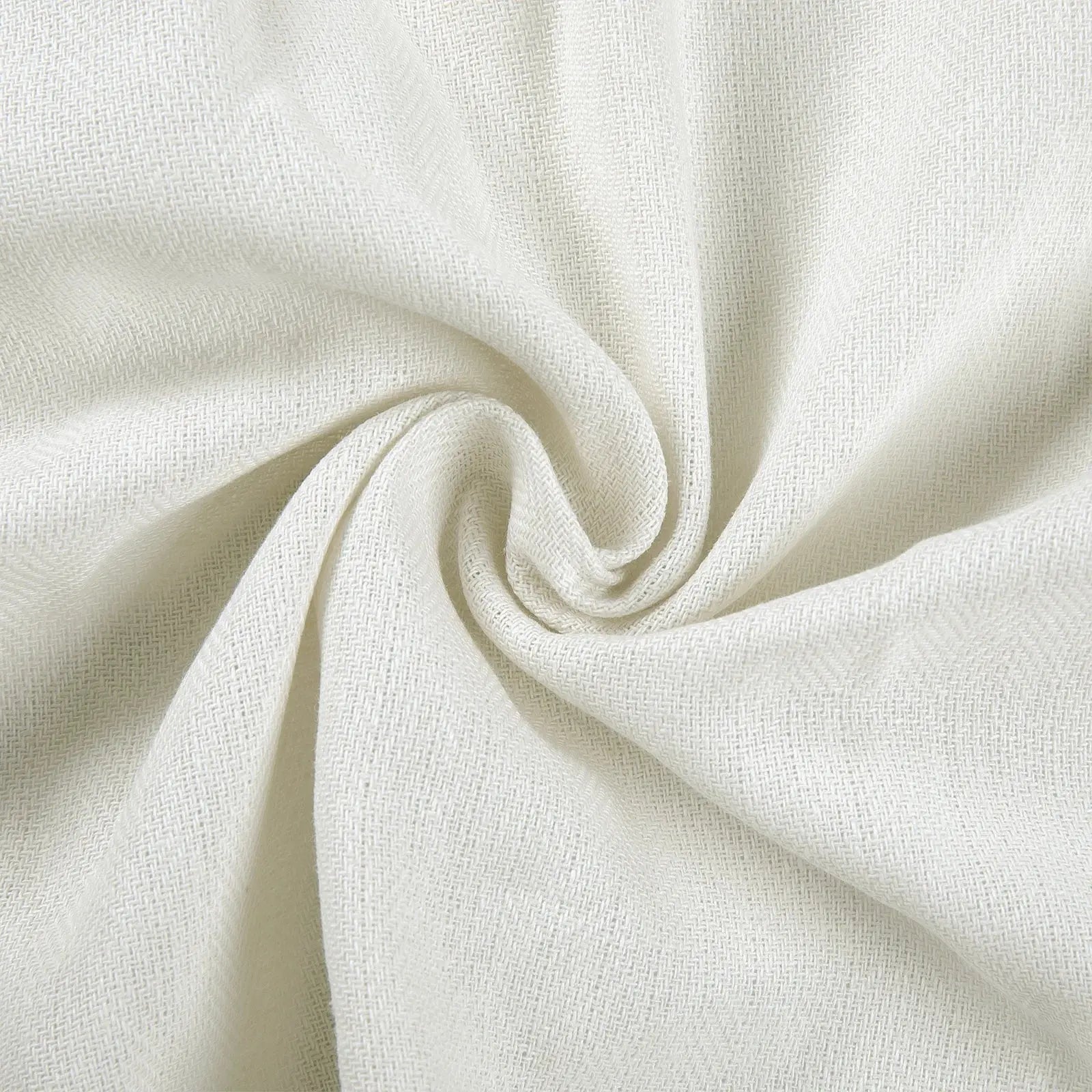 Ron Linen Herringbone Custom Pleated Curtains - Blackout Drapes for Living Room, Bedroom & Home Decor (Set of 2 Panels)